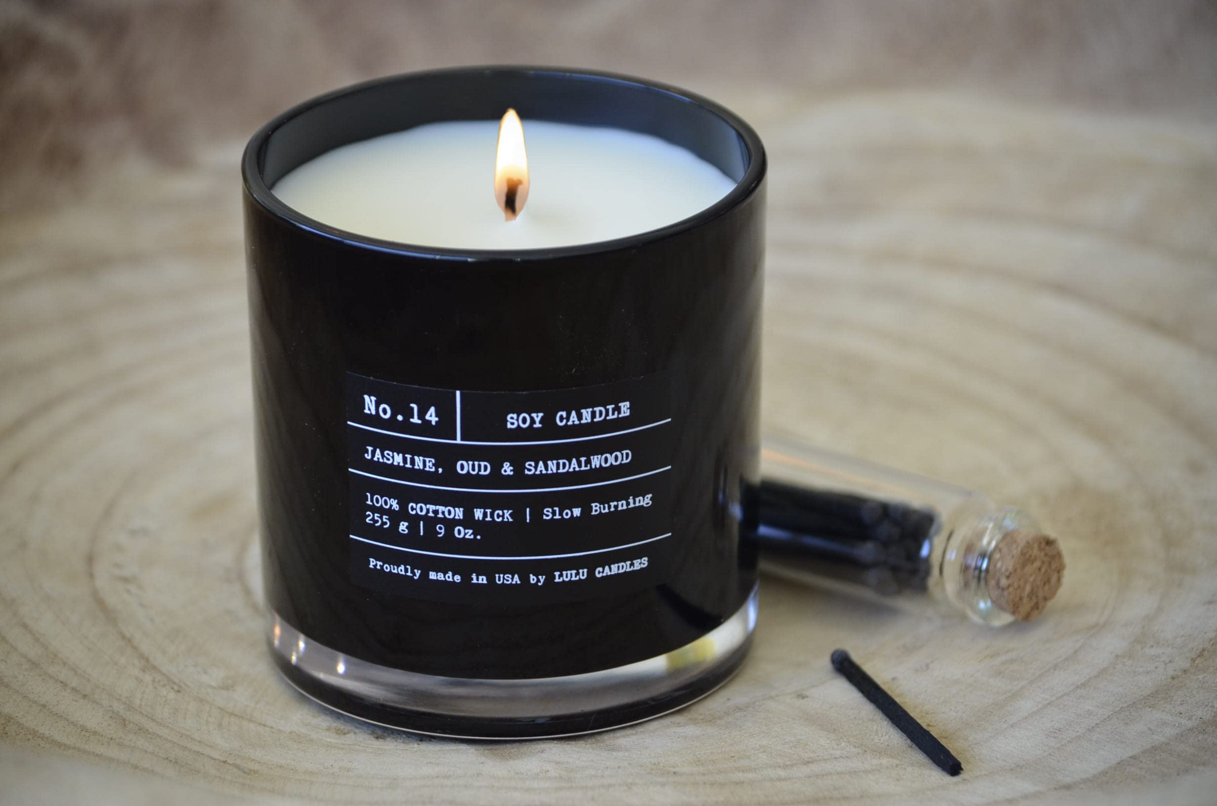 Lulu Candles - In The Mood Luxury Scented Soy Jar Candle | Hand Poured in USA | Highly Fragranced & Long Lasting 9oz Soy Wax Candle for Home, Spa, Yoga & Romantic Ambiance