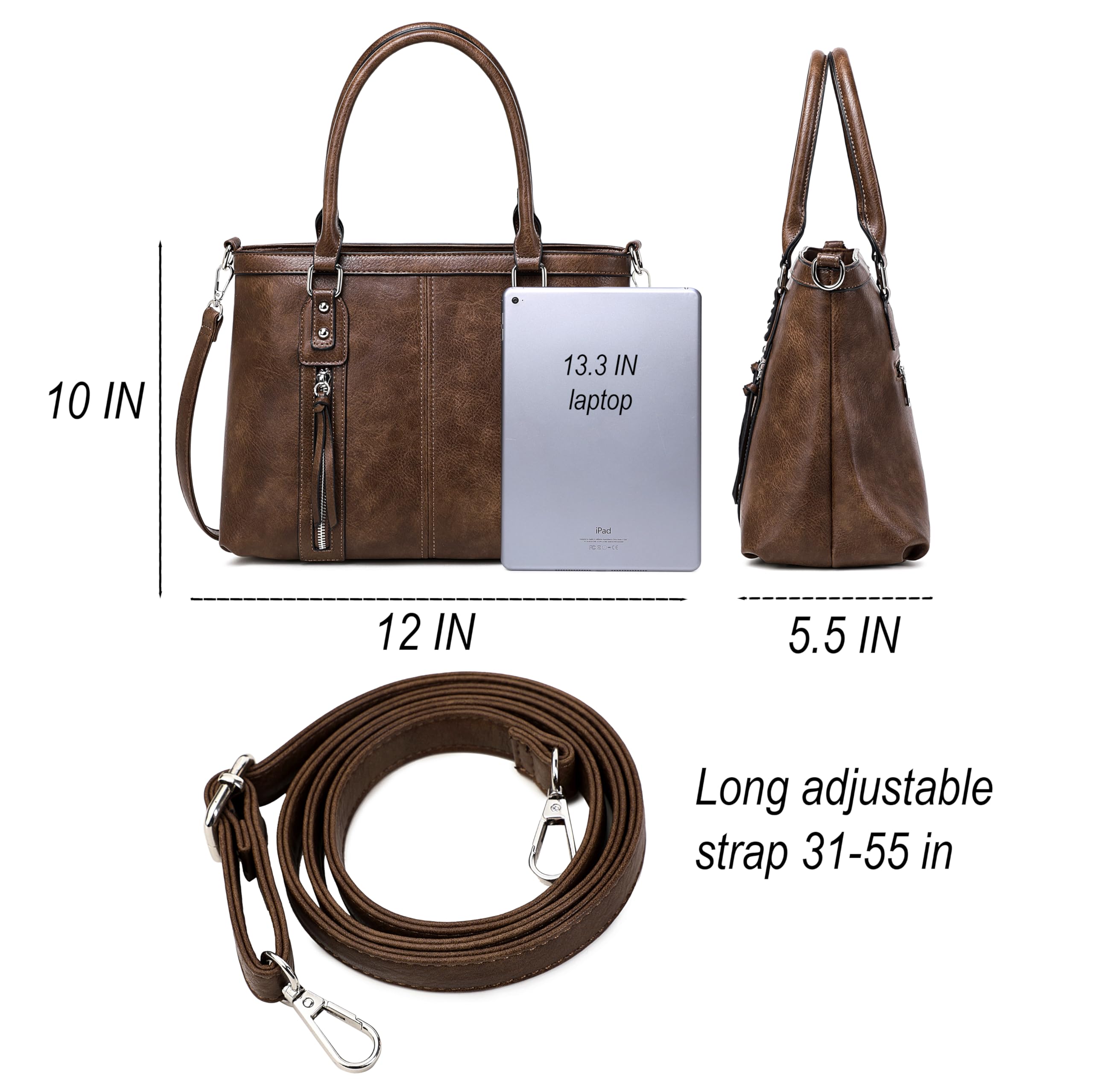 SQLP Women's Soft Leather Hobo Bag - Large Crossbody Purse, Tote & Shoulder Handbag for Work, Travel & Everyday Use | Stylish Ladies Purses & Bags
