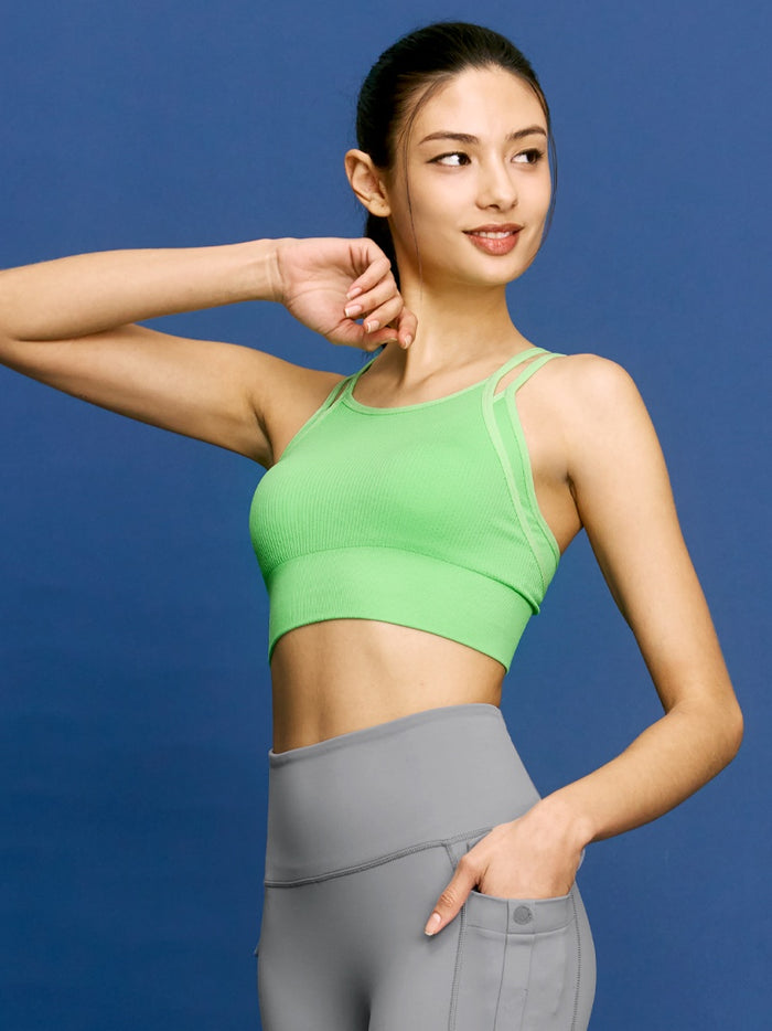 Women's Dual Layer Seamless Bra Top - Comfortable Wireless Support for Yoga, Workout & Everyday Wear