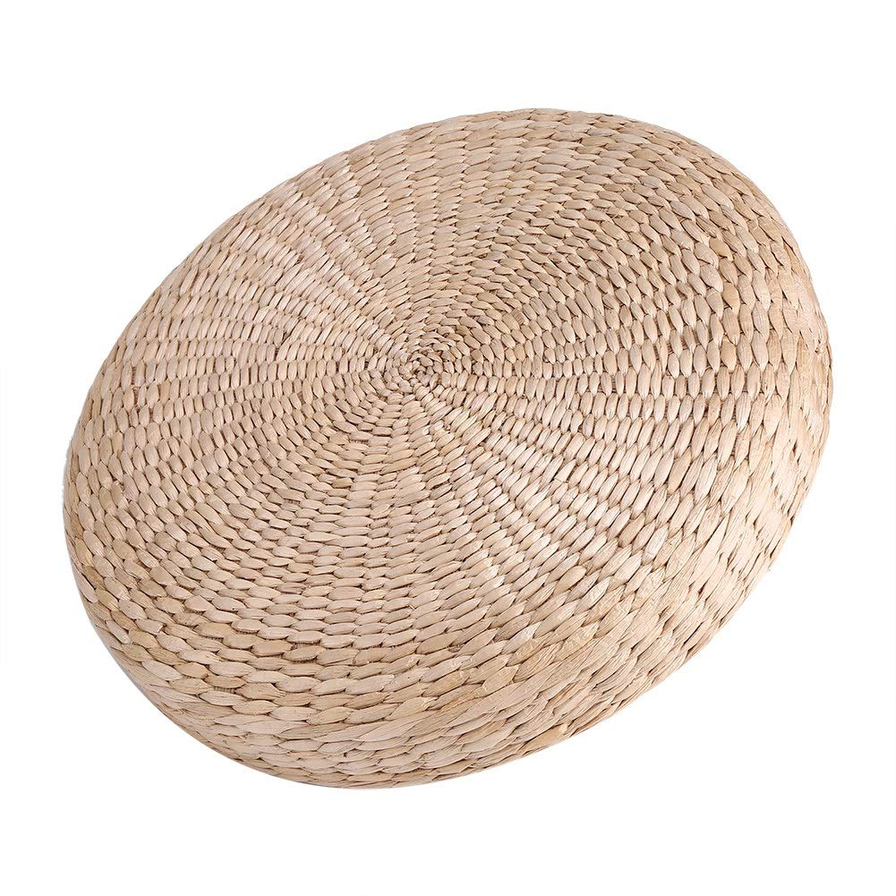 Goick 40cm Round Yoga Mat - Non-Slip Tatami Meditation Cushion for Yoga, Floor Sitting & Home Decor | Eco-Friendly Straw Futon Mat for Zen Meditation, Living Room & Bedroom Use