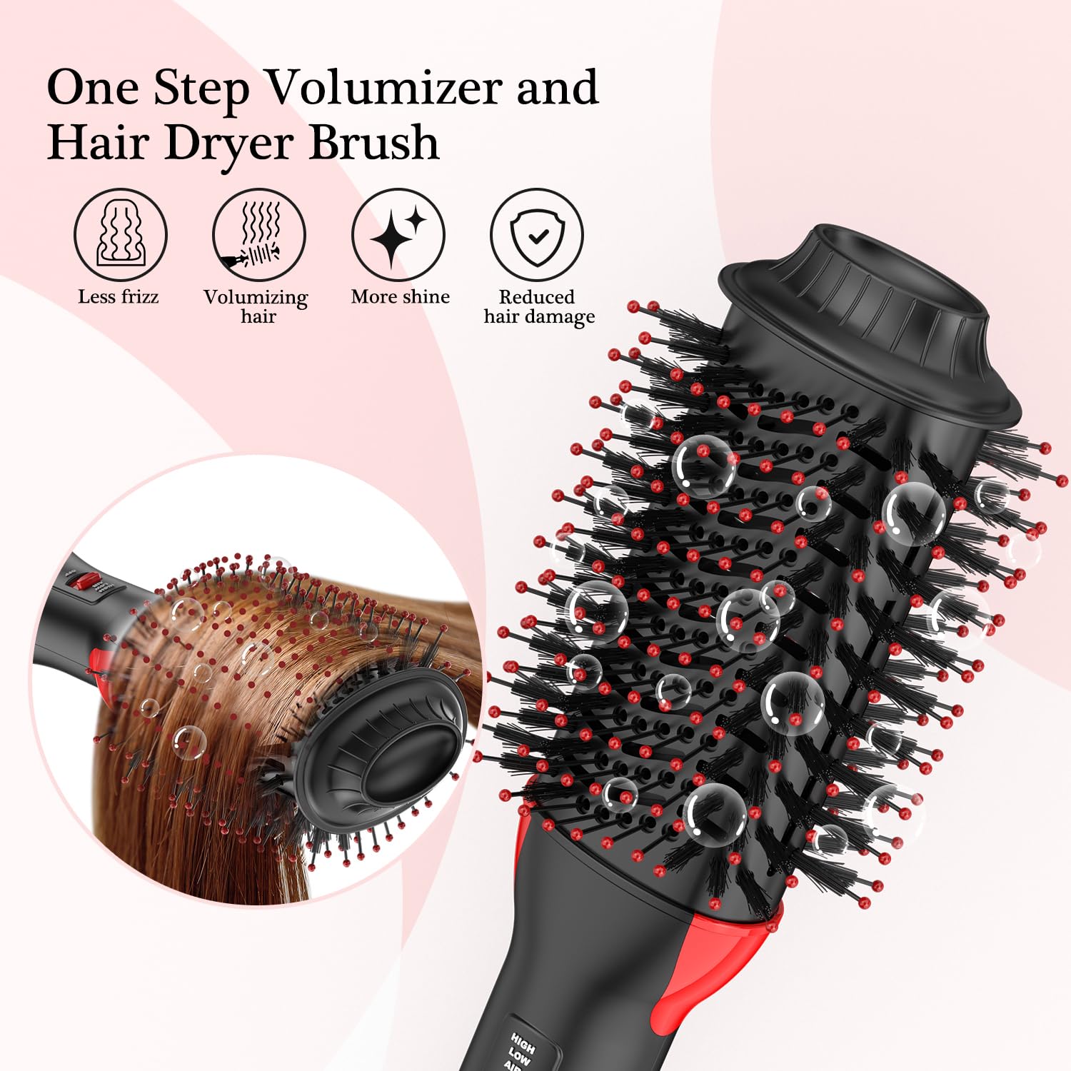Professional Hair Dryer Brush - 60mm Oval Volumizer for Salon Blowouts at Home
