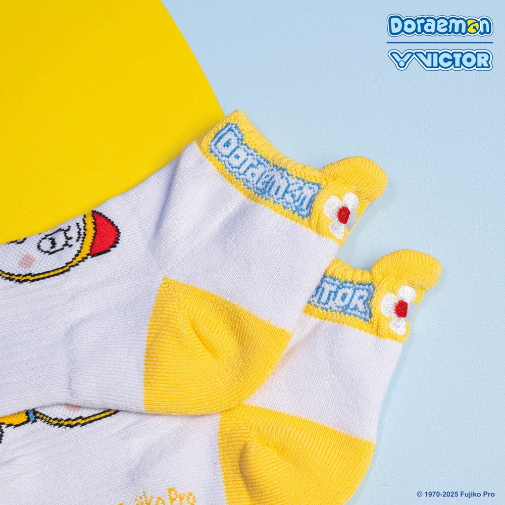 Victor X Doraemon SK515DRM Low Cut Socks - Cute Anime Cartoon Character Socks for Men & Women - Perfect for Casual Wear, Cosplay & Gift Giving