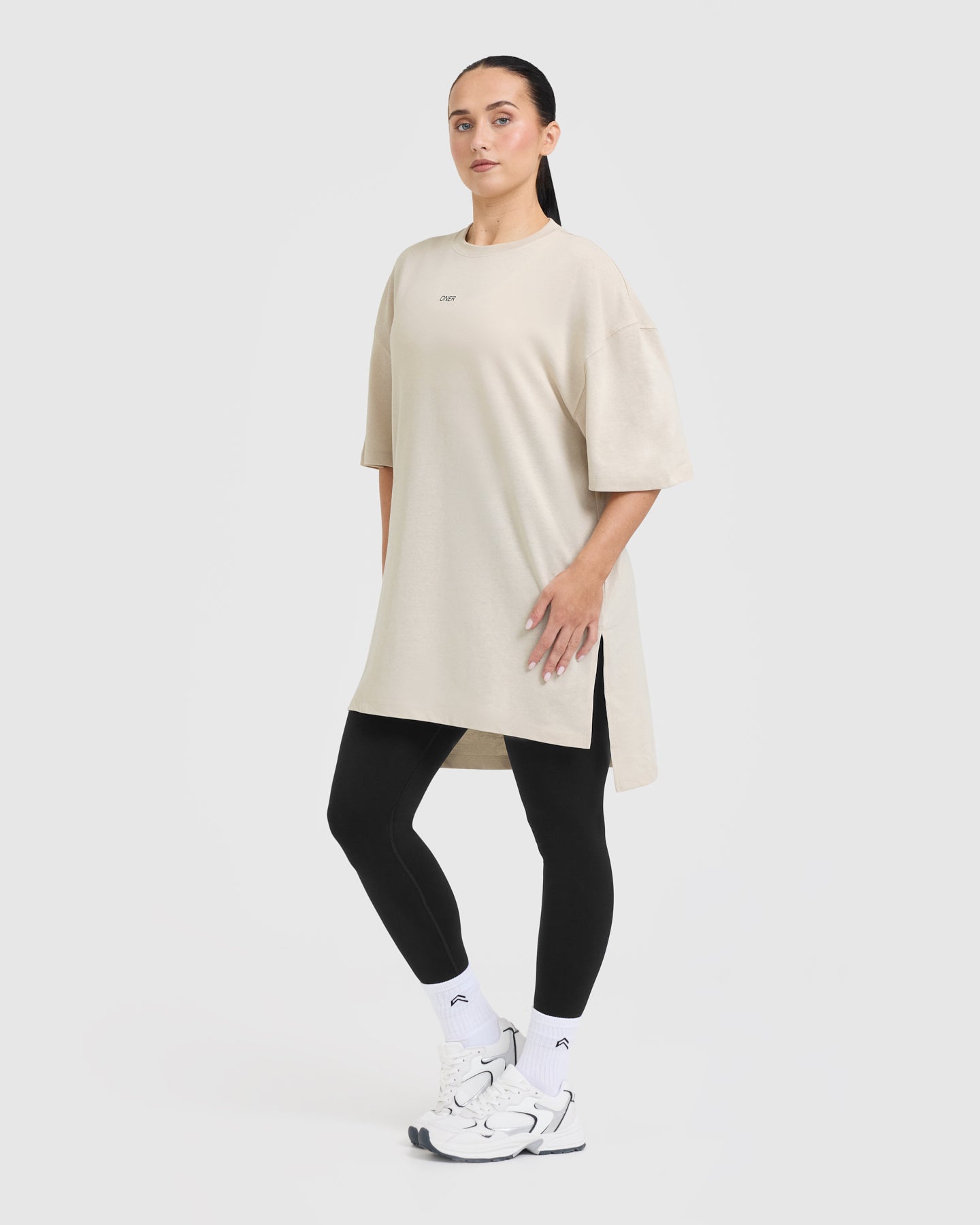 Raising The Bar Graphic Longline T-Shirt for Men | Trendy Sand Color | Perfect for Casual Wear, Street Style & Everyday Outfits