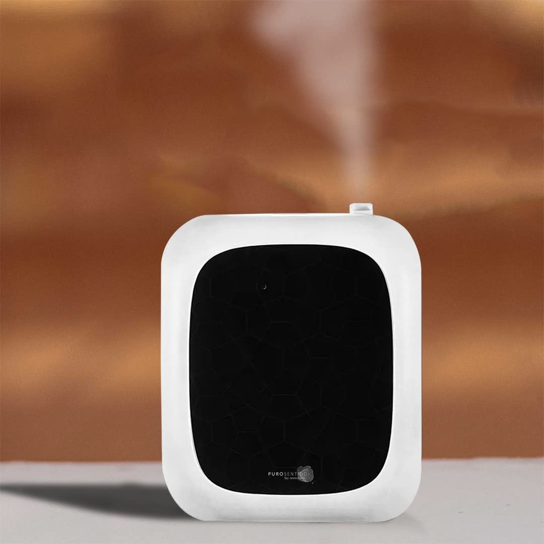 Puro Sentido by Scentrade - Battery Powered Aroma Diffuser for Home & Office, Automatic Operation, 6.8 Fl Oz Essential Oil Diffuser Covers 5300 Sq.Ft (White) - Perfect for Bedroom, Living Room, Spa, Yoga Studio & Hotel Rooms