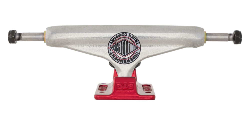 Stage 11 Forged Hollow BTG Summit Silver Anodized Red Independent Skateboard Trucks - Premium Skateboard Parts for Street & Park Riding