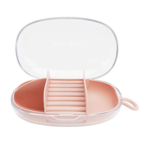 Beaupretty Small Jewelry Organizer - Portable Travel Jewelry Storage Case with Display (Pink) | Perfect for Necklaces, Rings & Earrings on Vacation, Business Trips & Daily Use