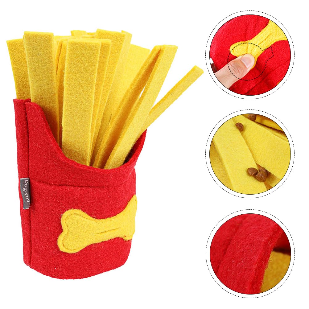 Interactive Dog Puzzle Toy - French Fries Shape Snuffle Mat for Slow Feeding & Chewing | Pet Training & Mental Stimulation for Small & Large Dogs | Perfect for Boredom Relief & Anxiety Reduction