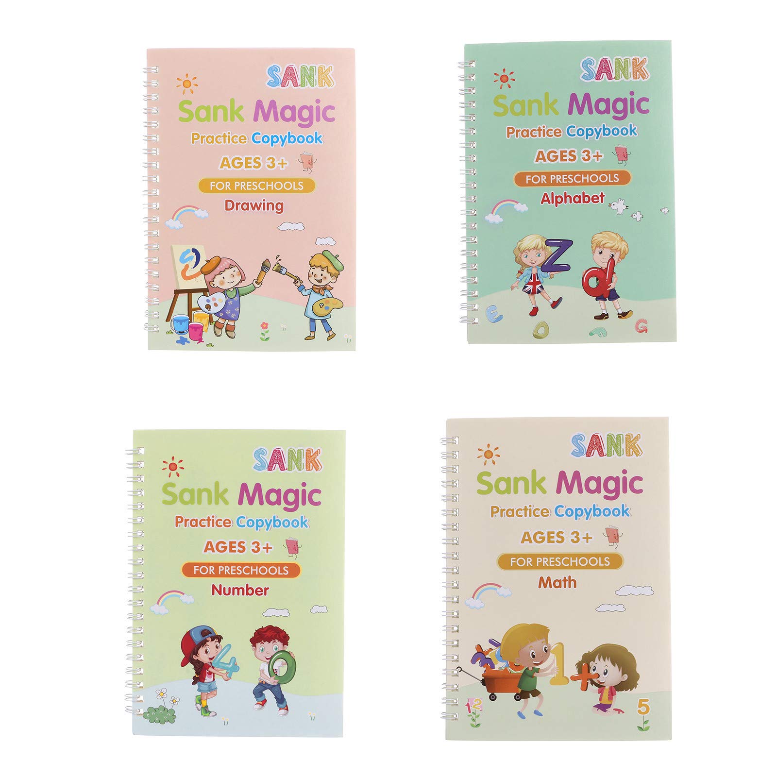 Magic Practice Notebook for Kids - Reusable Sunken Groove Handwriting Workbook | Improve Pen Control & Writing Skills - Ideal for Preschool, Kindergarten & Homeschooling