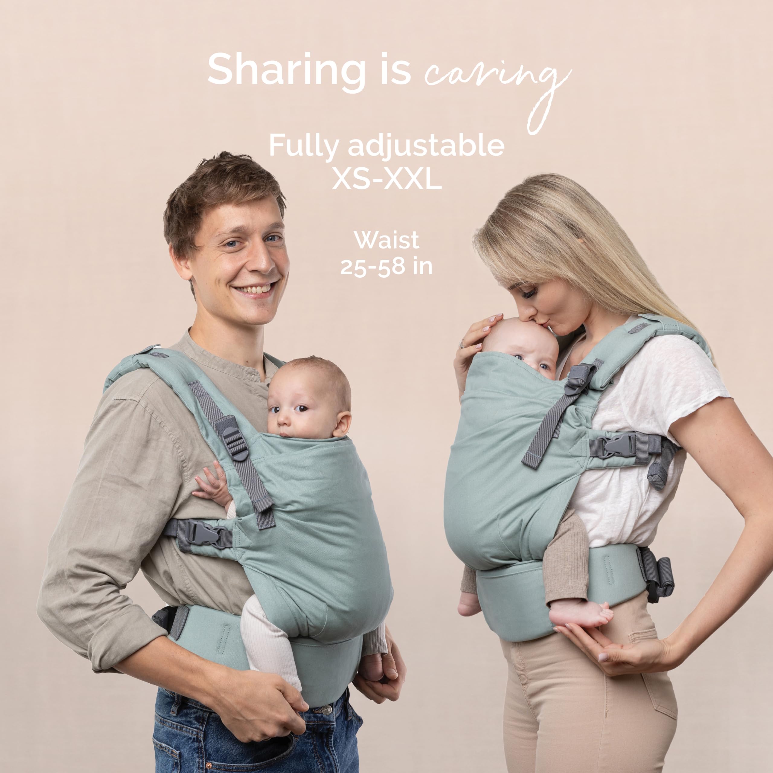 Boba X Baby Carrier for Newborn to Toddler (7-45 lbs) - Ergonomic, Hip-Healthy & Adjustable Infant Carrier - Fits Petite to Plus Size Parents - Soft Grey - Perfect for Hiking, Shopping & Hands-Free Parenting