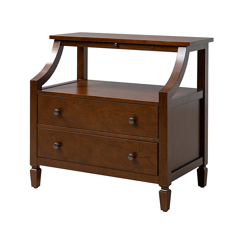 Grace 2-Drawer Nightstand with USB Charging Ports & Power Outlets - Modern Bedside Table for Bedroom, Living Room & Office Use