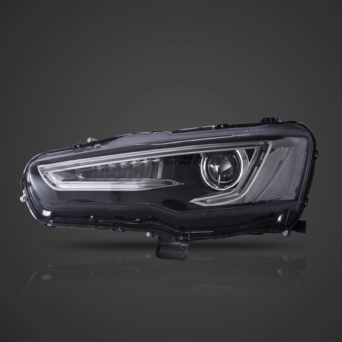 High-Performance LED Headlight Assembly with Dual Beam Projector & Demon Eyes for 2008-2017 Mitsubishi Lancer 9th Gen Evo X GSR 10th Gen (CZ4A) - Upgrade Your Night Driving & Custom Style