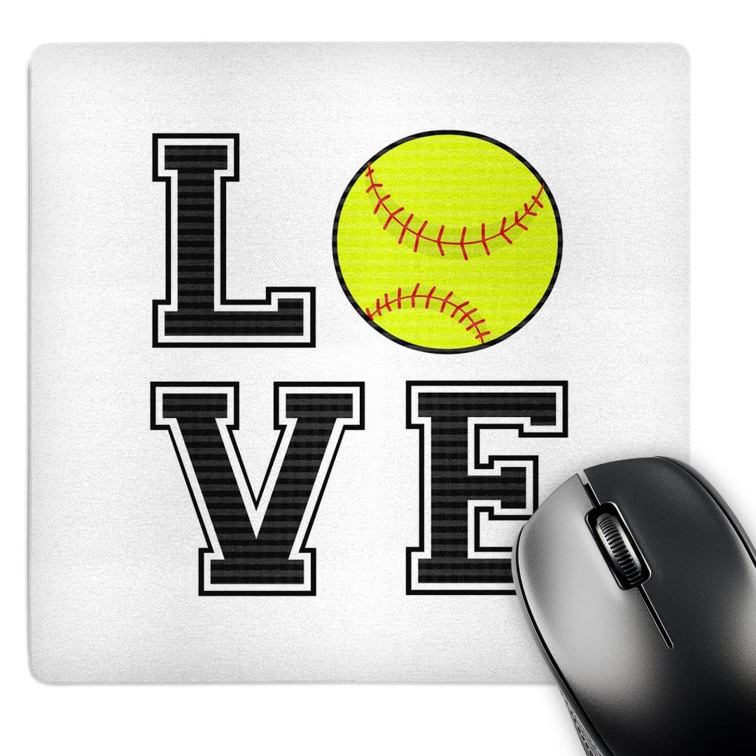 Custom Softball Mouse Pad - 8x8 Inch Non-Slip Gaming Mousepad with Vibrant Print, Perfect for Baseball Fans & Office Use (mp_223342_1) - Ideal for Computer Work, Gaming, and Sports Enthusiasts