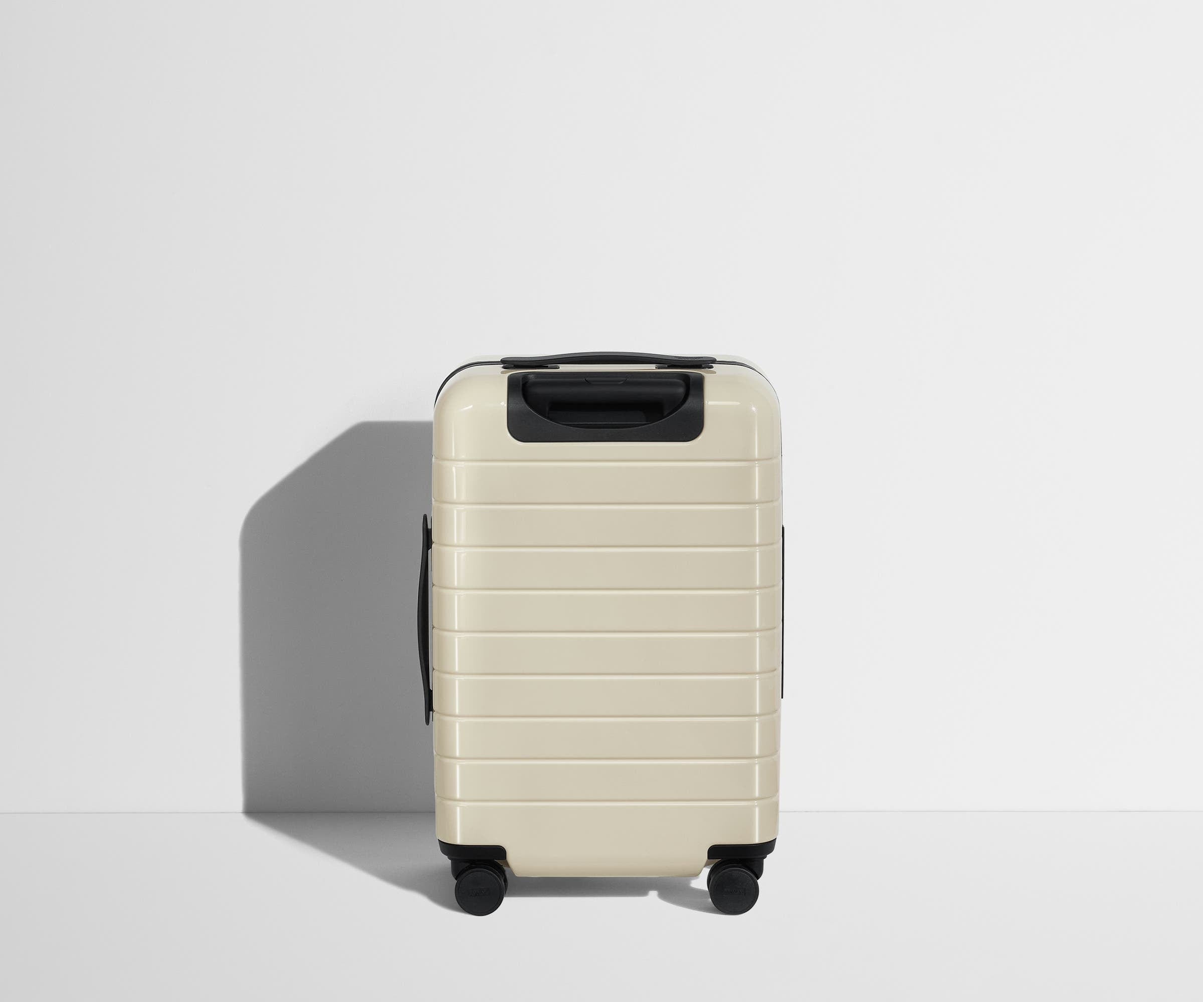 Salt White Gloss Carry On Luggage - Lightweight & Durable Suitcase for Air Travel, Business Trips & Weekend Getaways
