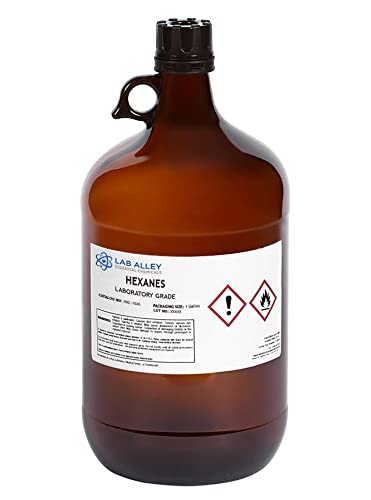 Hexanes, Lab Grade - 4 Gallons (4 x 1 Gallon Bottles) | High Purity Solvent for Laboratory, Extraction & Cleaning | Ideal for Scientific Research, Chemical Processing & Industrial Applications