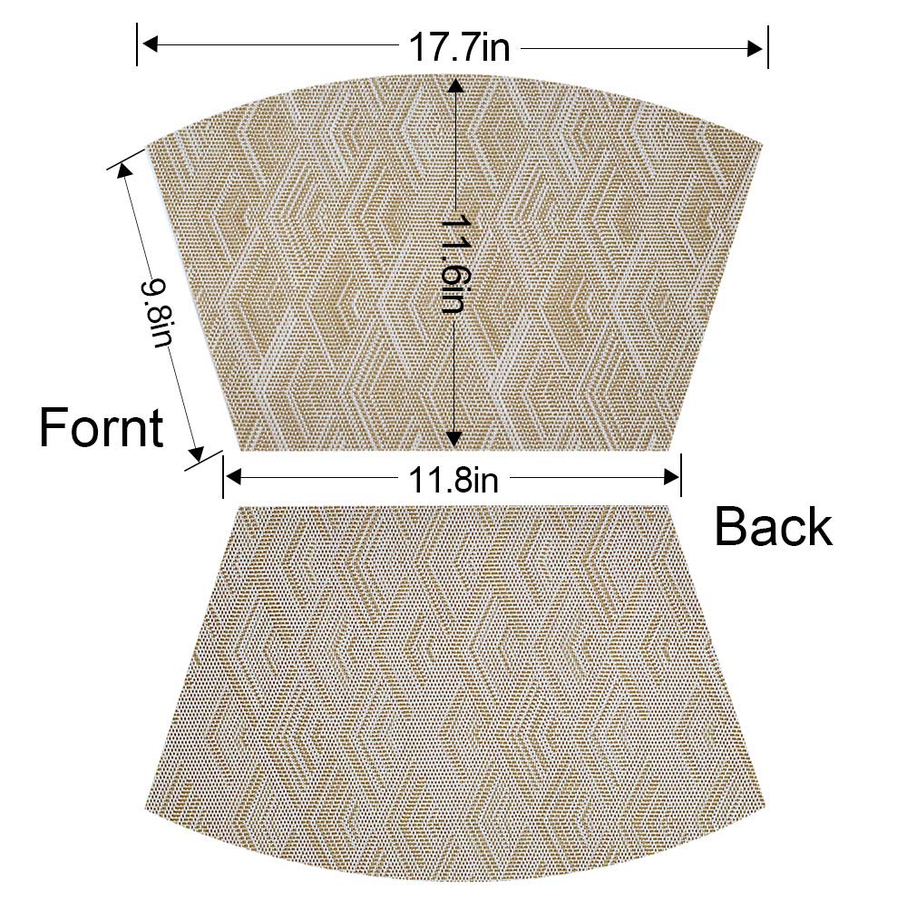 Premium Woven Vinyl Placemats Set of 6 - Heat Resistant, Durable & Washable Table Mats for Round Dining Tables - Elegant Gold Home Decor for Everyday Meals & Dinner Parties