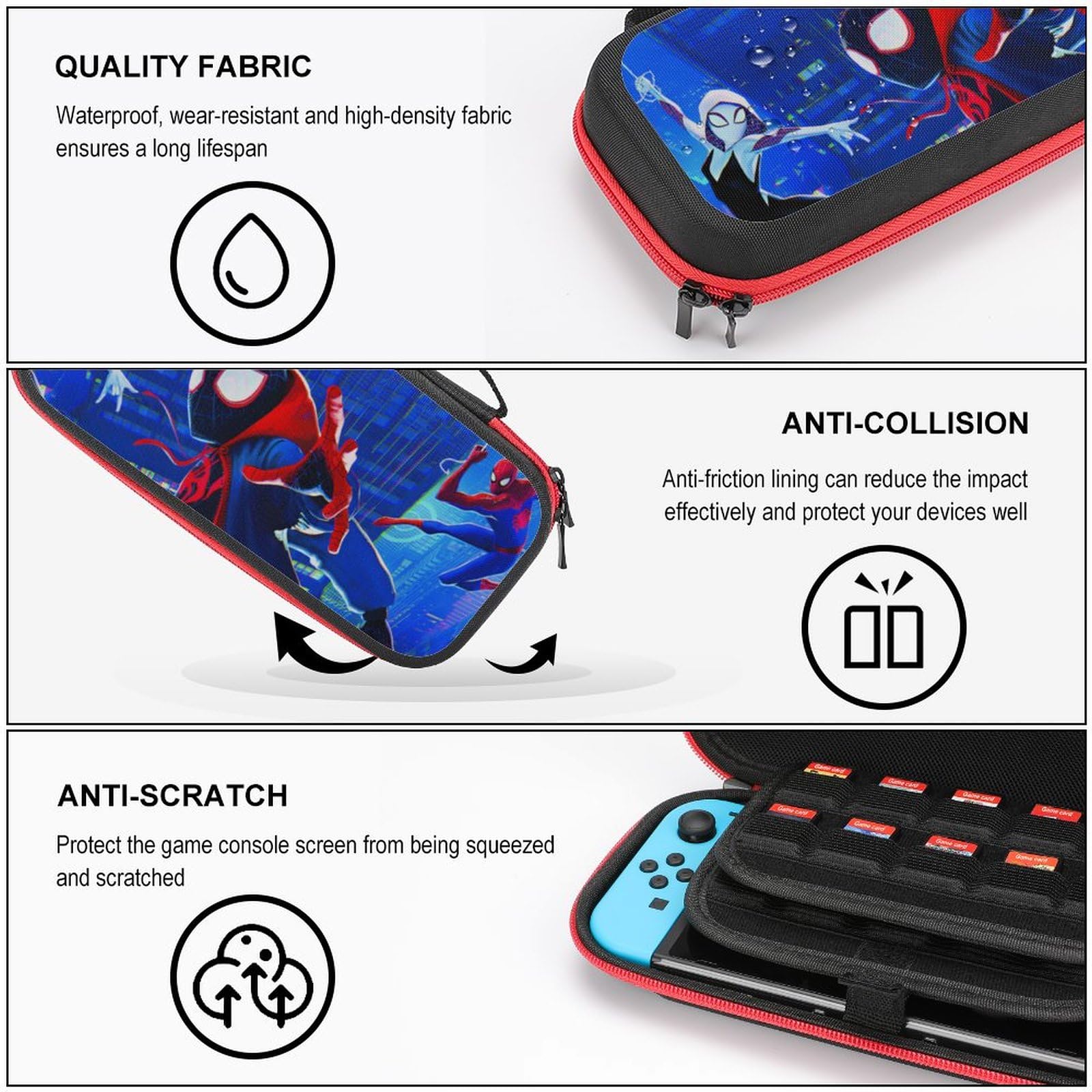 Premium Nintendo Switch OLED Case - Durable Protective Travel Cover for Nintendo Switch & Switch OLED with Extra Storage Space | Perfect for Gaming On-The-Go, Travel Protection & Accessories Organization