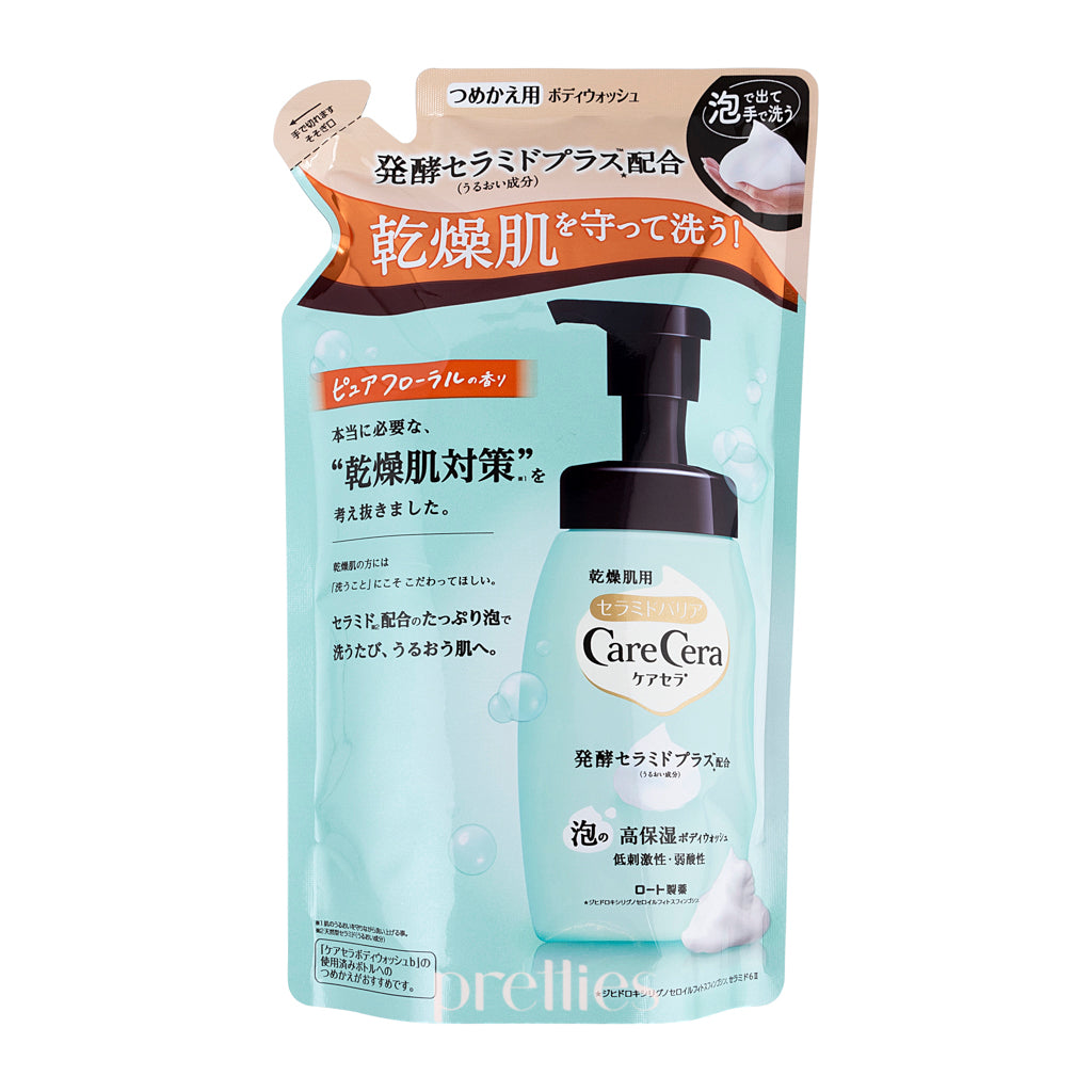 ROHTO Care Cera Hydrating Body Wash Foam Refill 385ml (13oz) - Moisturizing & Gentle Cleanser for Dry & Sensitive Skin - Perfect for Daily Shower & Bath Routine