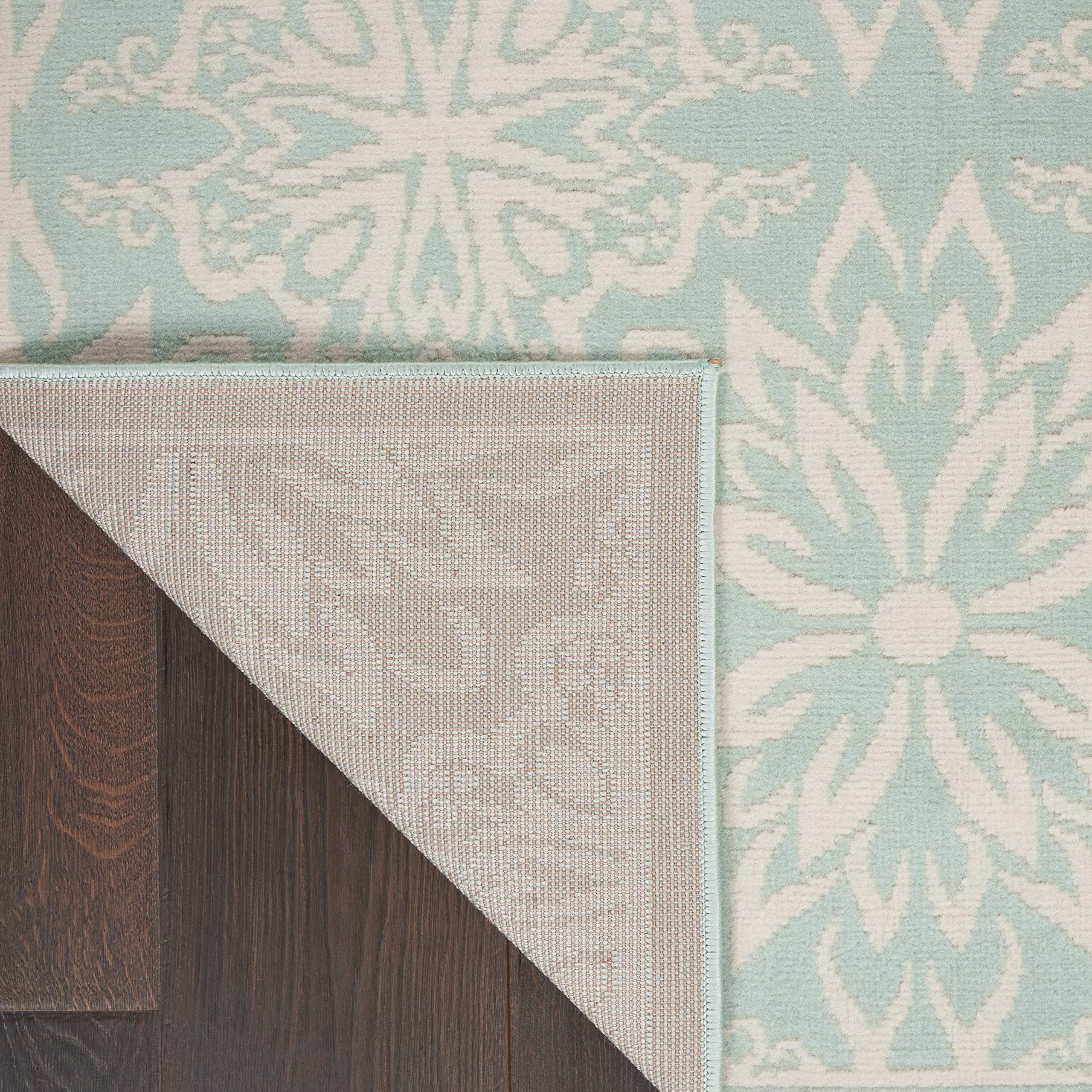 Nourison Jubilant Floral Ivory/Green 4' x 6' Area Rug - Easy-Cleaning, Non-Shedding, Soft & Durable - Perfect for Bedroom, Living Room, Dining Room & Kitchen Decor (4x6)