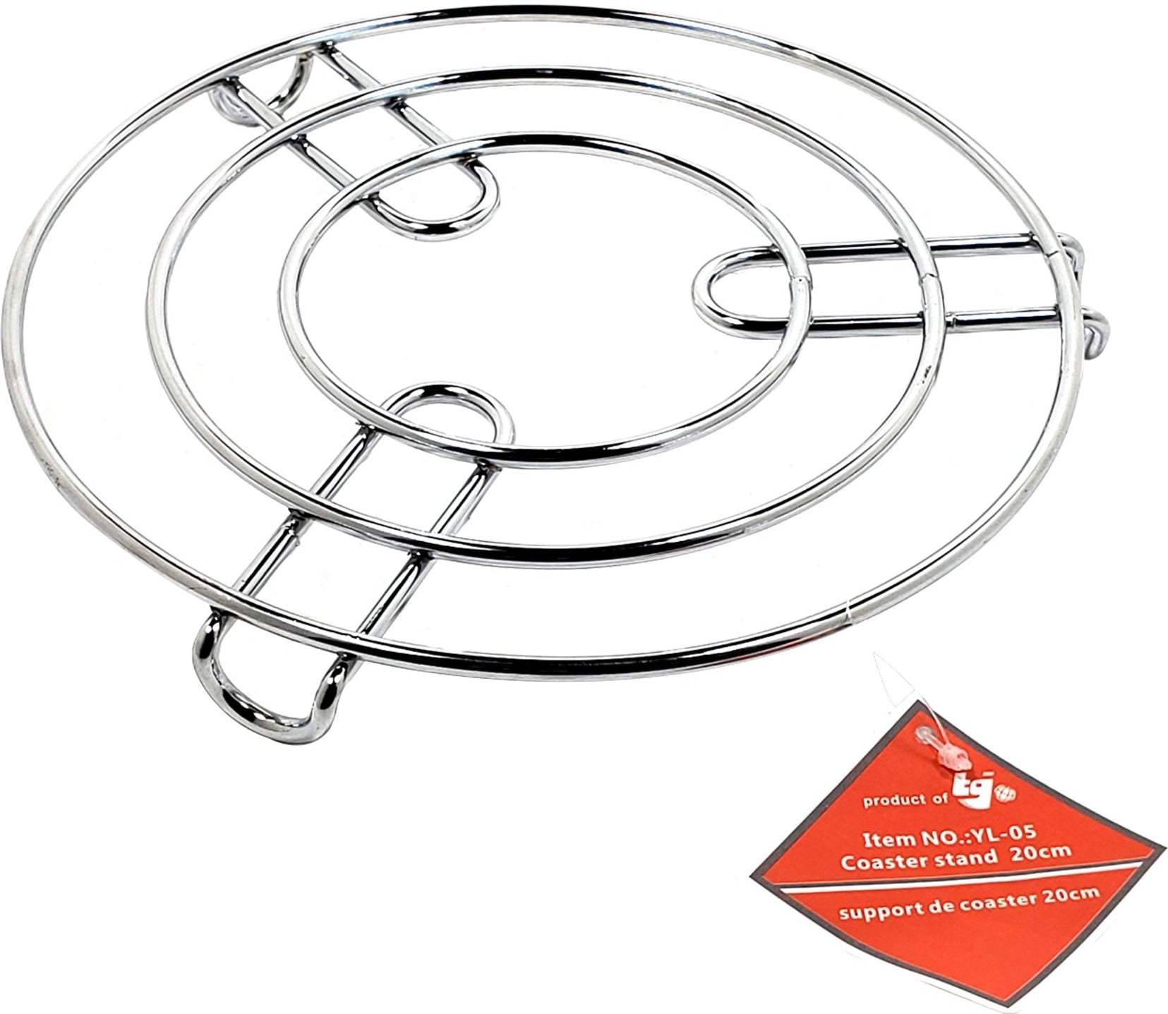 20cm Chrome Coaster Stand - Premium Drink Holder for Coffee, Wine & Cocktails - Perfect for Home, Office & Bar Use