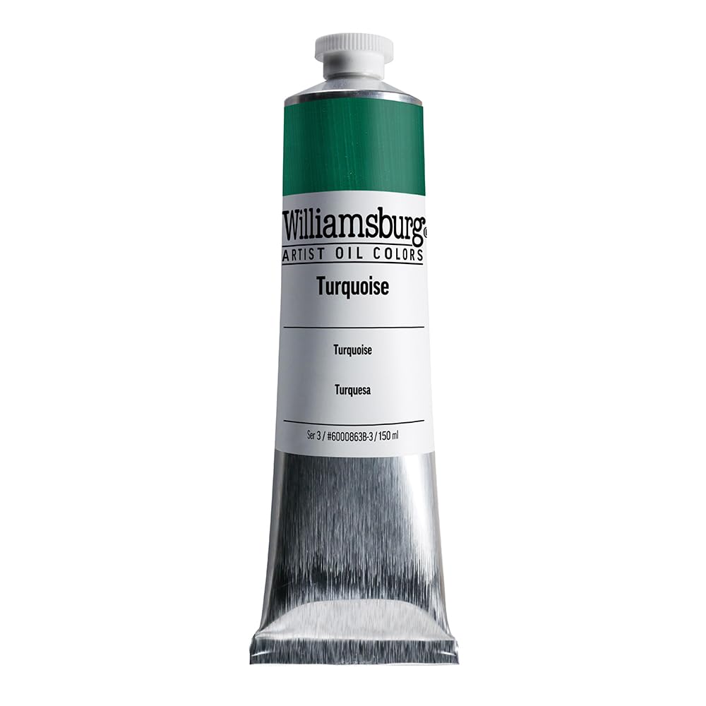GOLDEN Williamsburg Artist Oil Colors - Turquoise (150 ml Tube) | Professional Opaque Oil Paint for Canvas Painting & Fine Art