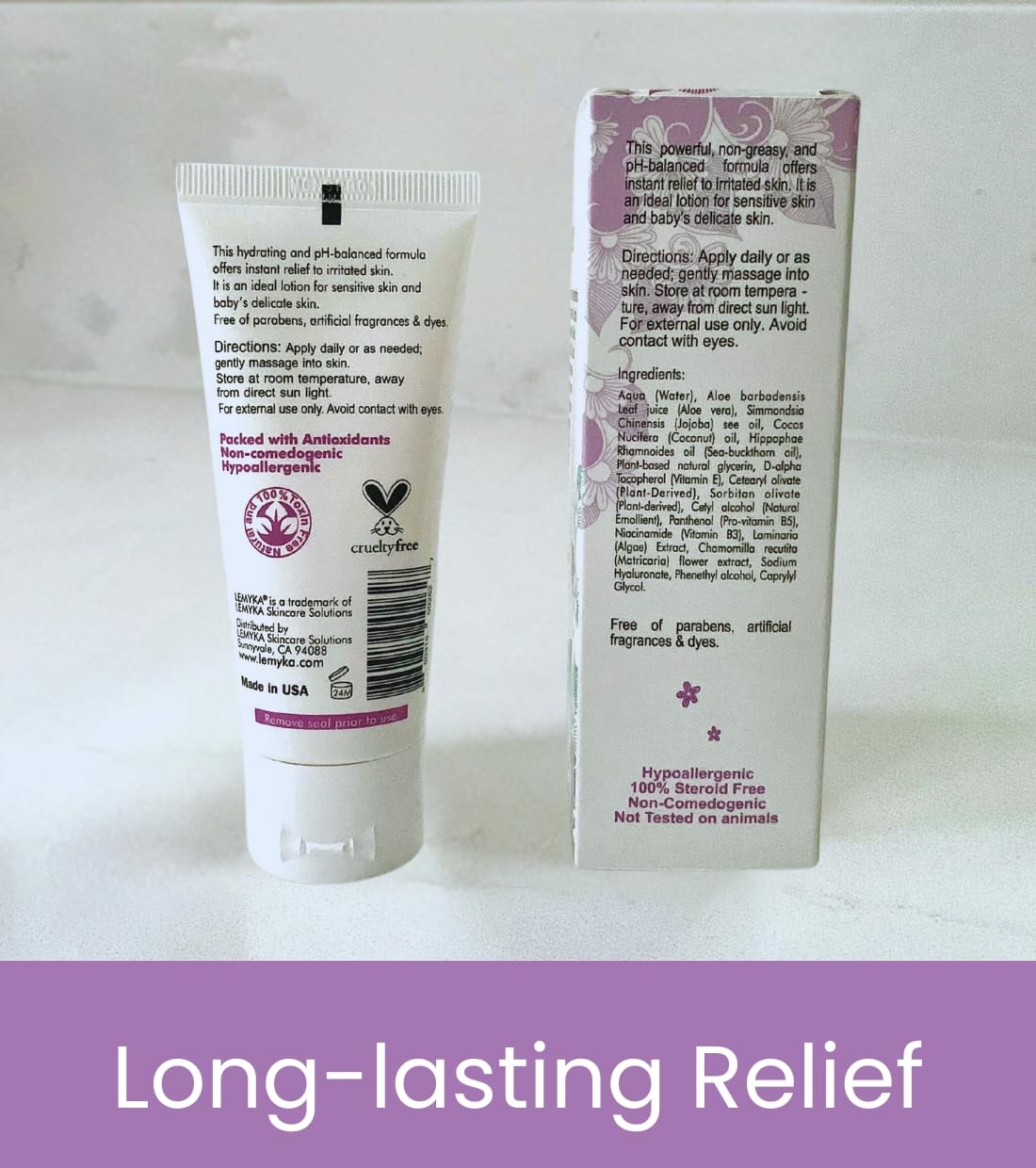 LEMYKA Natural Rosacea Cream for Face Redness Relief - Eczema, Psoriasis, Hives & Dry Skin Treatment - Soothing Facial Rash Lotion for Adults & Babies - Perfect for Sensitive Skin Care & Daily Redness Management