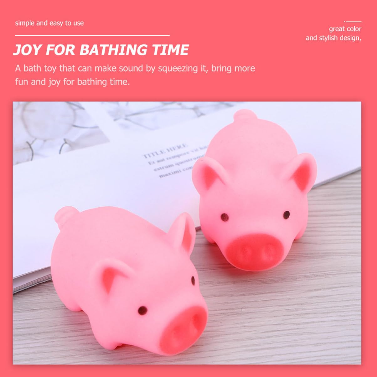 VICASKY 40 Pcs Squeaky Pinch Bath Toys for Kids - Fun Bathtub & Pool Water Play Toys for Toddlers, Durable Plastic Sensory Toys for Baby Bath Time and Swimming Fun