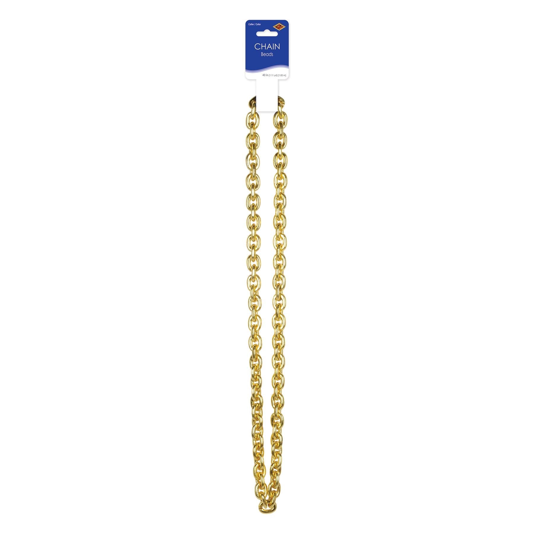 12 Pack Beistle Chain Bead Necklaces - Colorful Party Accessories for Mardi Gras, Halloween & Costume Events - Bulk Fun Jewelry for Adults & Kids