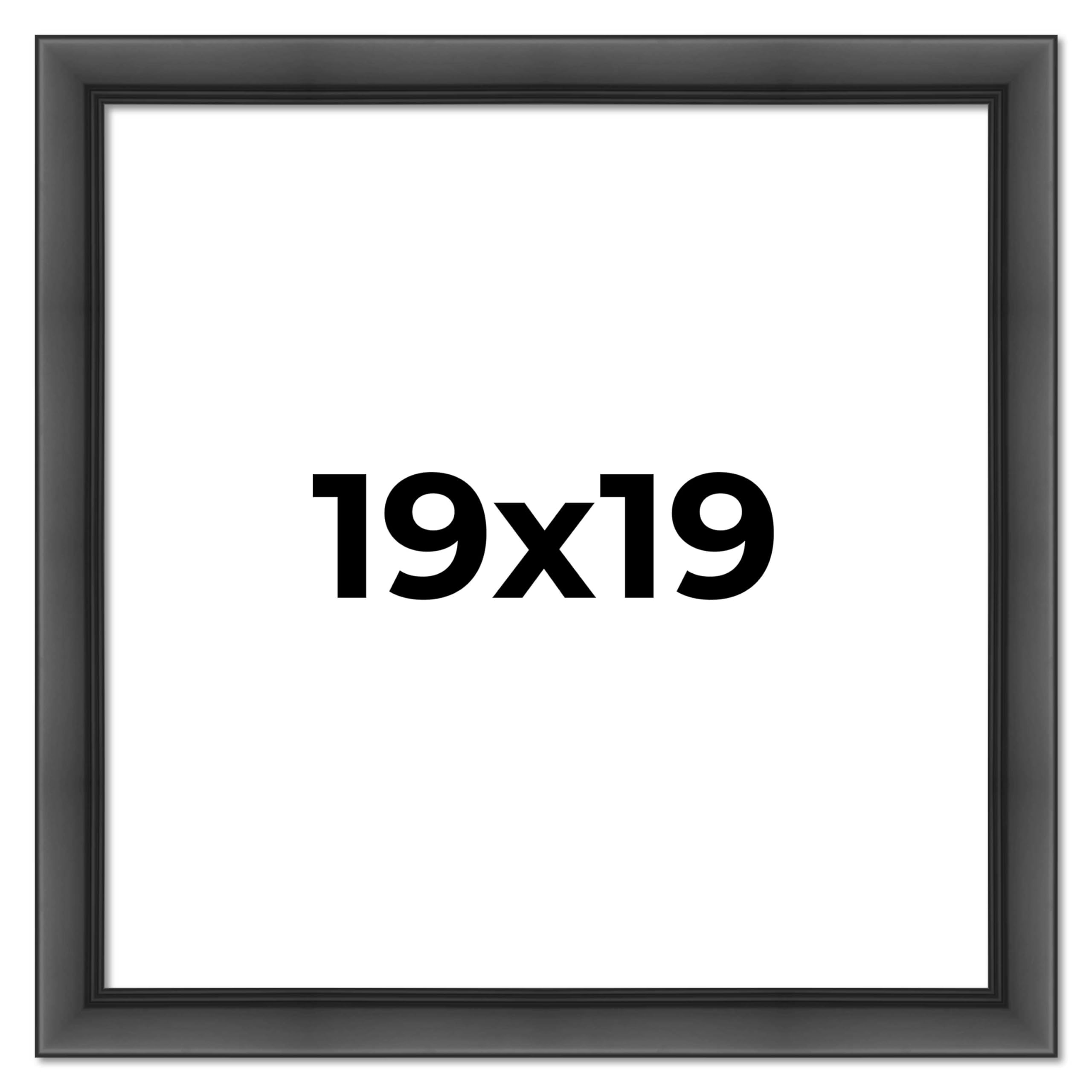 19x19 Inch Black Solid Wood Picture Frame - 1.5