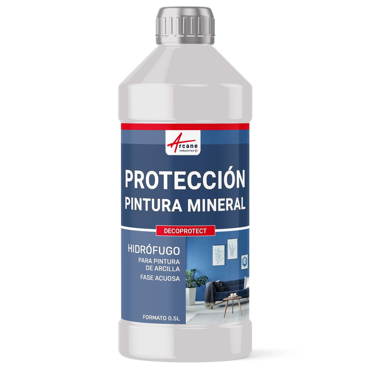 Waterproof & Grease-Resistant Protective Coating for Mineral Clay Paint - DECOPROTECT - 0.5L by ARCANE INDUSTRIES - Ideal for Interior Walls, Kitchen Backsplashes & High-Humidity Areas