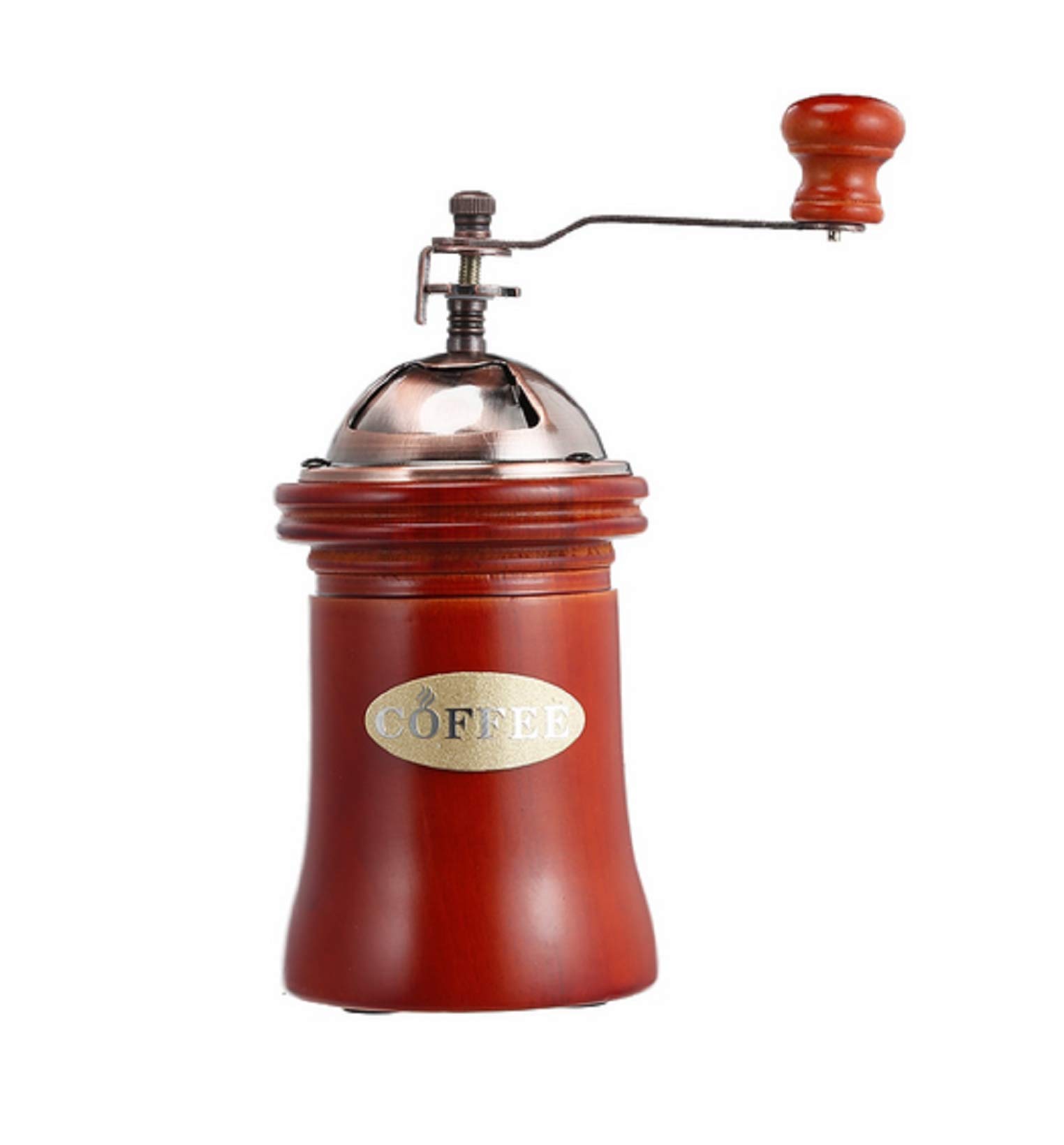 Premium Manual Coffee Grinder - Classic Wooden & Stainless Steel Retro Burr Mill for Espresso, French Press & Pour Over - Perfect for Home, Office & Travel Use