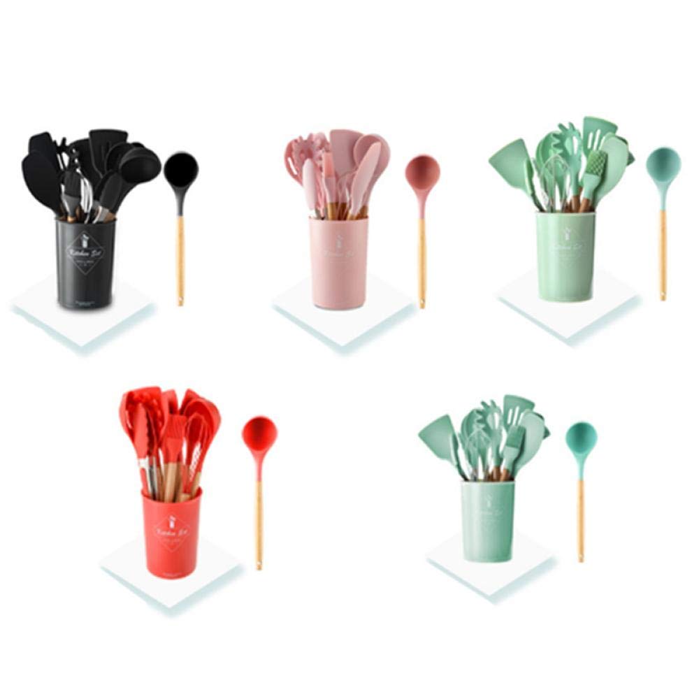 11-Piece Silicone Kitchen Utensil Set - Non-Stick Cooking Tools with Spatula & Spoon - Heat-Resistant Kitchenware for Baking, Frying & Everyday Cooking | Utensilios De Cocina Essentials