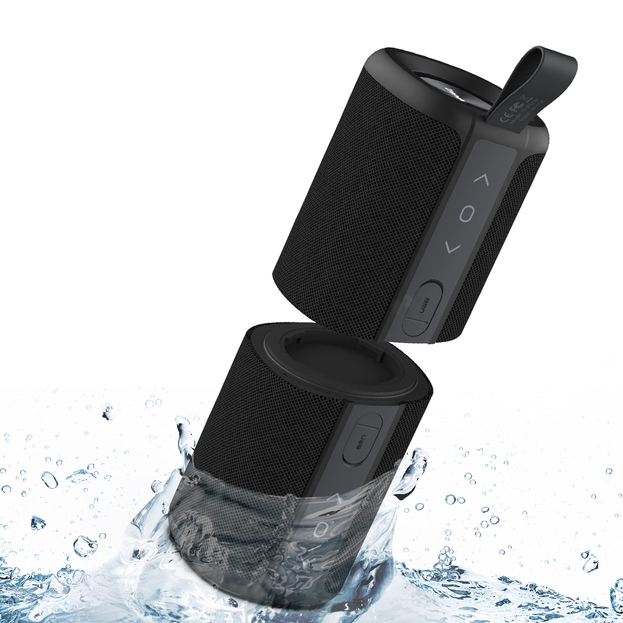 KOVE Commuter 2 Bluetooth Speaker - Portable Wireless Speaker with HD Sound, Deep Bass, Built-in Mic & IPX7 Waterproof for Home, Outdoor, Travel | Perfect for Pool Parties, Camping & Beach Adventures
