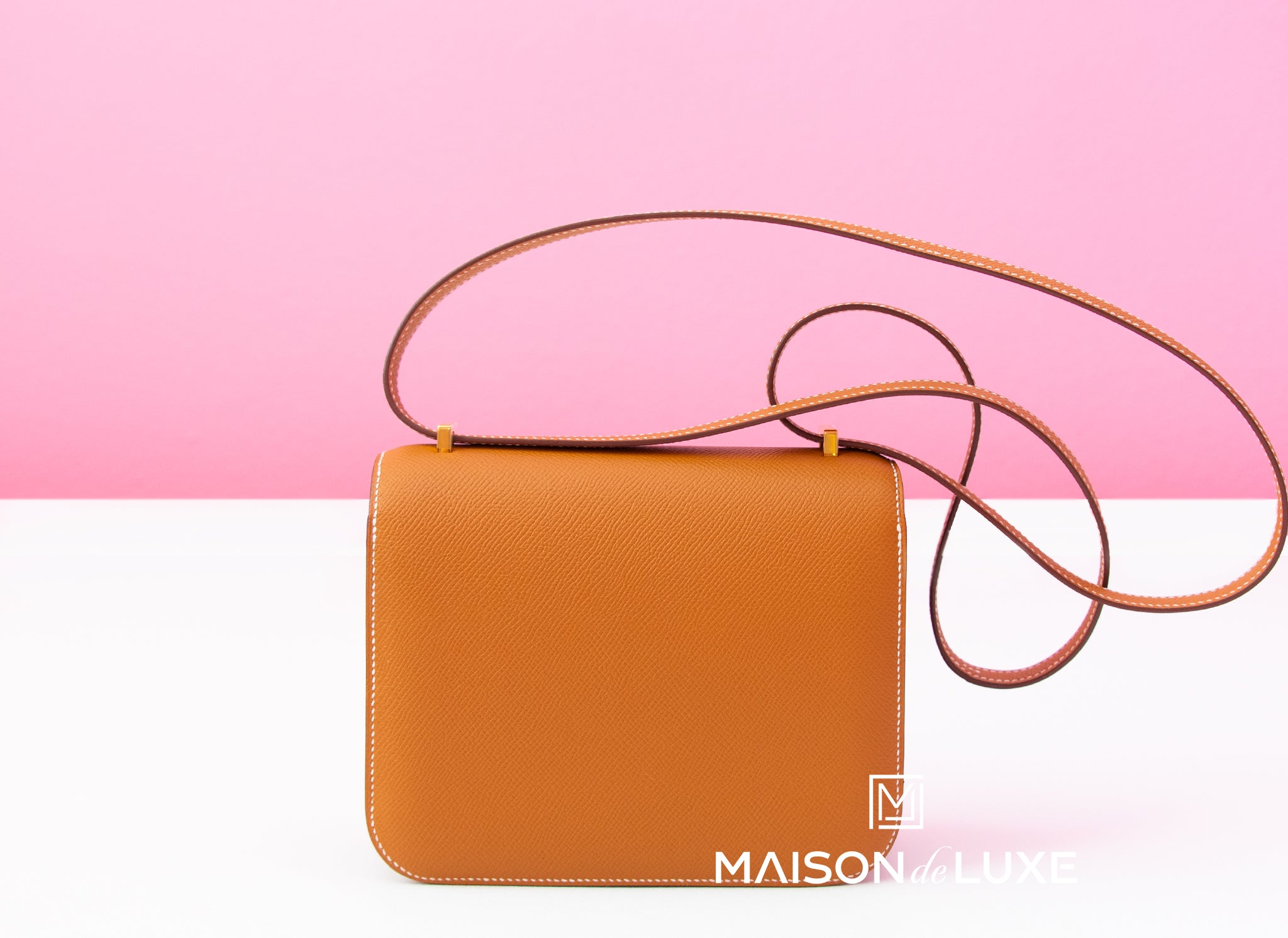 Hermes Constance Mini 18 Gold Epsom Leather Handbag - Luxury Crossbody Bag for Women, Perfect for Parties & Date Nights