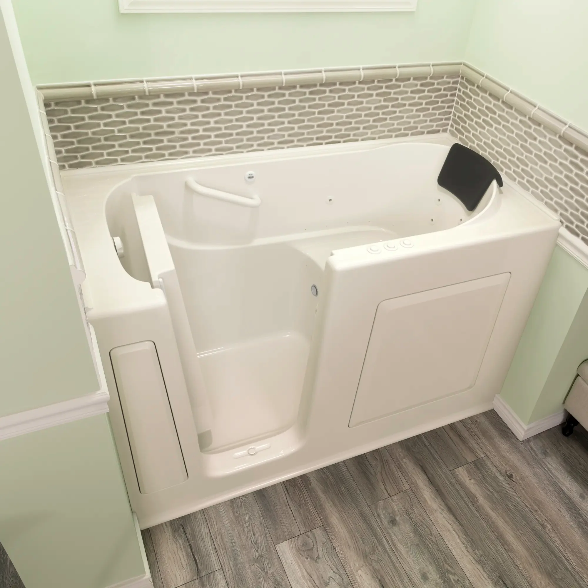 Premium 30 x 60 Inch Gelcoat Walk-In Bathtub with Air Spa & Whirlpool Systems - Left Hand Drain - Ideal for Elderly & Mobility Support, Spa-Like Relaxation at Home