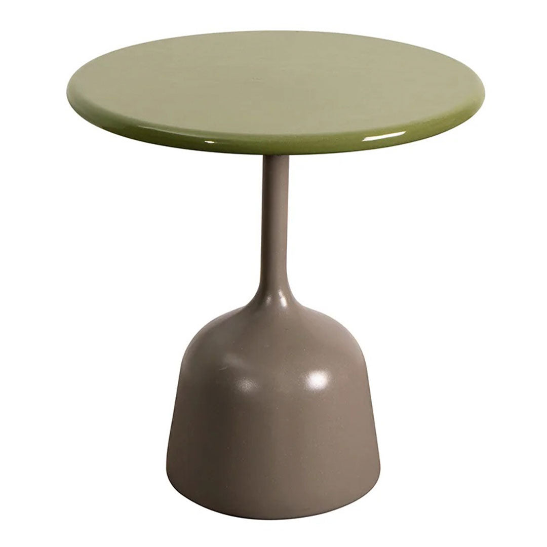 Round Coffee Table with Glossy Finish - Small Modern Accent Table for Living Room, Bedroom, or Office