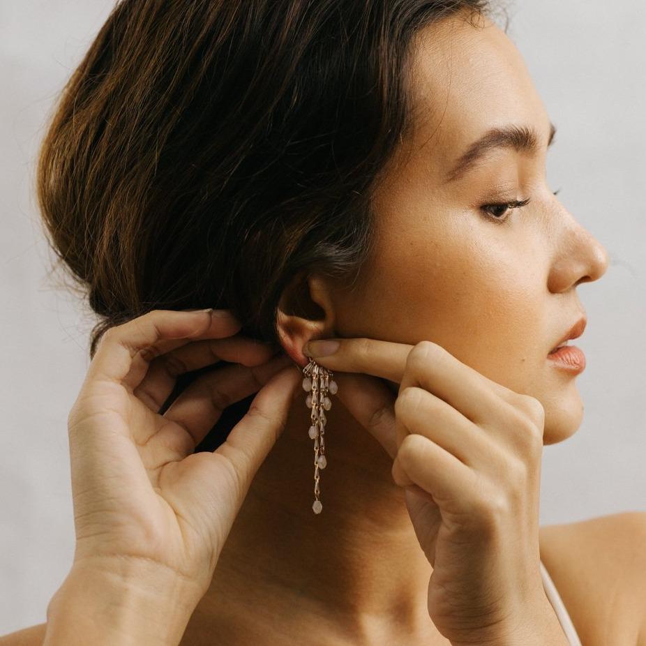 Elegant Cascade Drop Earrings for Women - Dainty Handmade Jewelry Gift for Wedding, Party & Special Occasions
