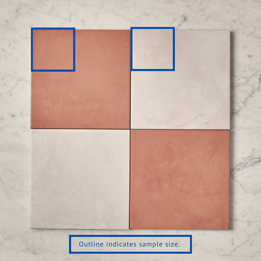 Bronte Checkerboard Terracotta & White Ceramic Tile Sample - Perfect for Kitchen Backsplash, Bathroom Flooring, and Home Decor
