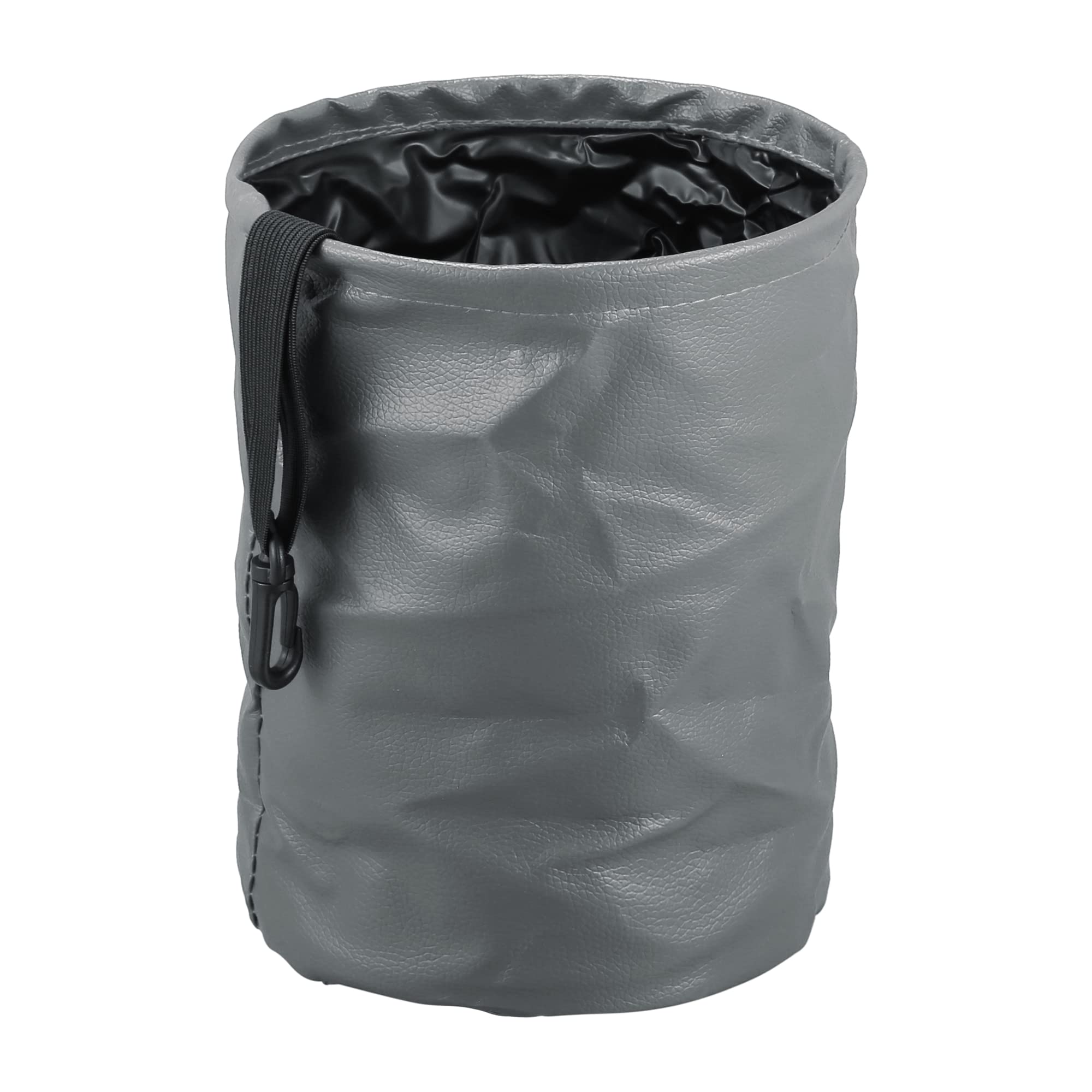 Foldable Hanging Car Trash Can - Light Gray Faux Leather Vehicle Garbage Storage Box | Auto Interior Accessories for Sedan, SUV, Truck | Perfect for Road Trips, Commuting & Family Travel