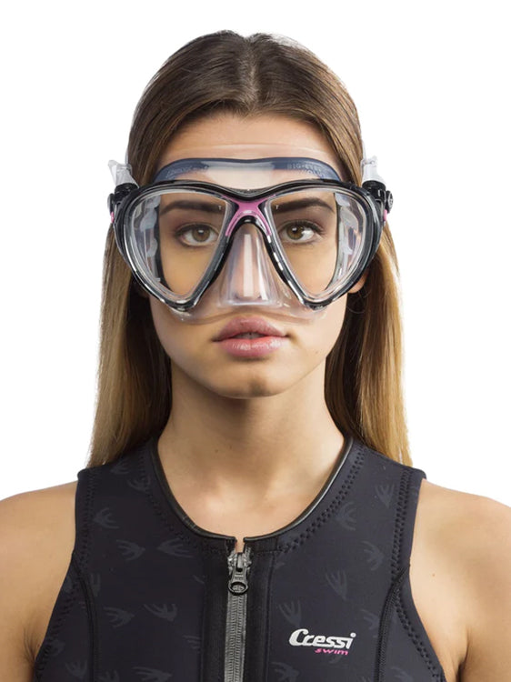 Cressi Big Eyes Evolution Scuba Diving Mask - High Visibility Anti-Fog Snorkeling Gear for Underwater Exploration & Swimming