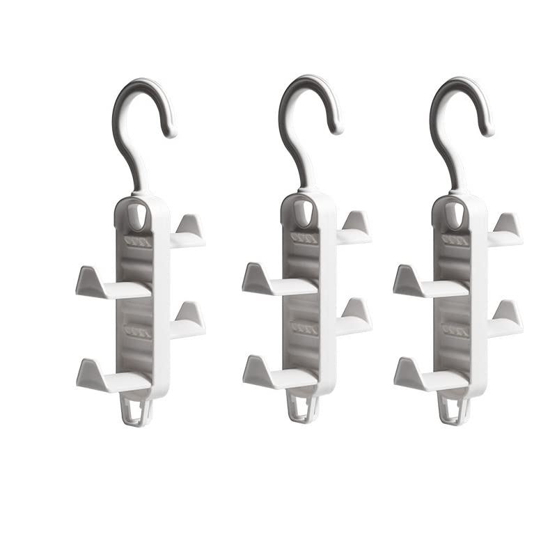 ANUBE Space Saving Closet Organizer - 3 Pack Vertical Purse Hangers with 4 Hooks for Handbags, Wristlets & Accessories | Perfect for Closet Organization, Bedroom Storage & Travel Use
