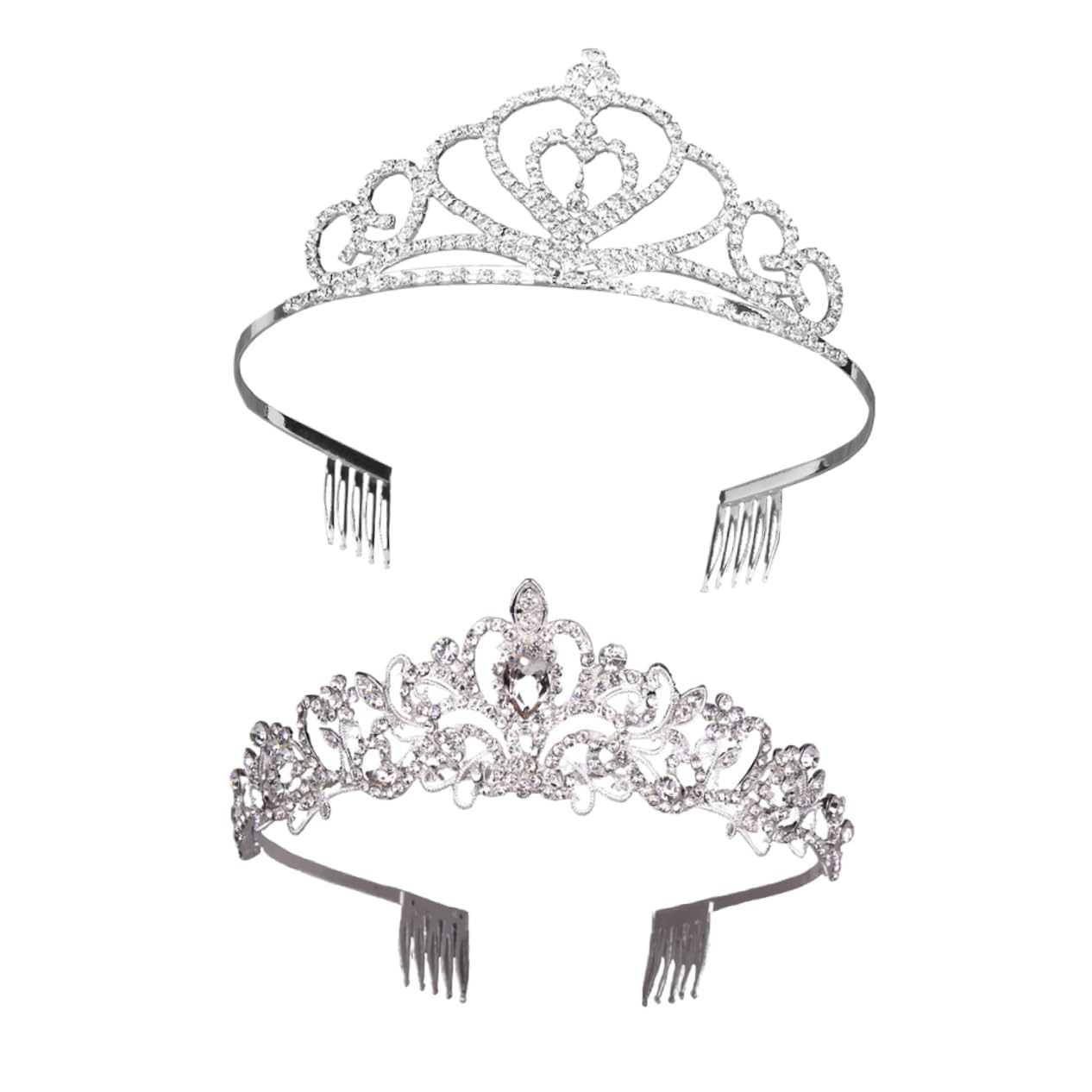 POPETPOP 4-Piece Wedding Jewelry Set - Crystal Bridal Tiara, Rhinestone Headpiece, Princess Hairpin for Bridesmaids & Brides | Perfect for Weddings, Banquets, and Special Occasions