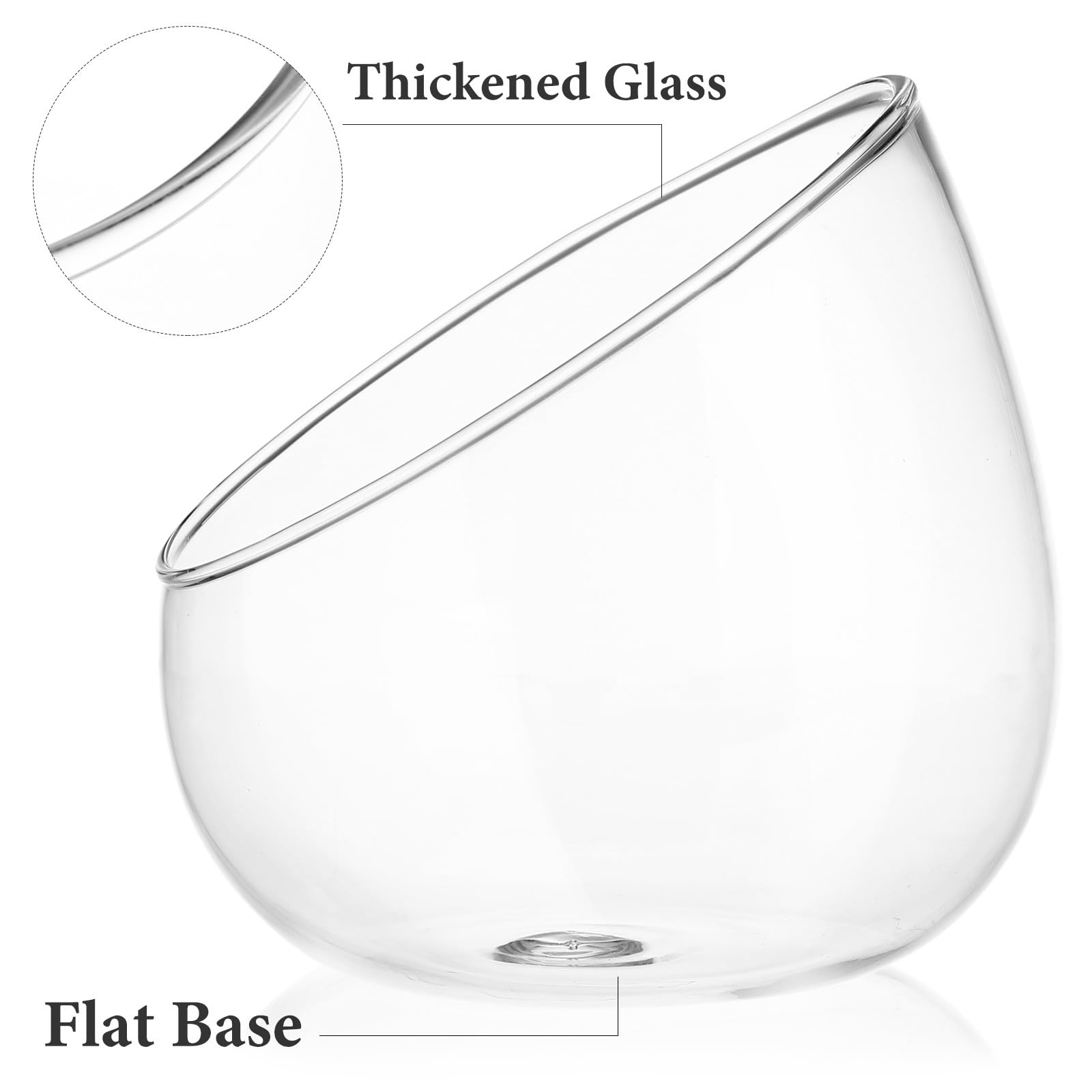 Yardwe 1PC Glass Terrarium Bowl - Slant Cut Bubble Vase for Succulent Plants, Air Plants & Micro Landscapes | Perfect for Home Decor, Office Desk, Wedding Centerpieces & DIY Terrarium Projects