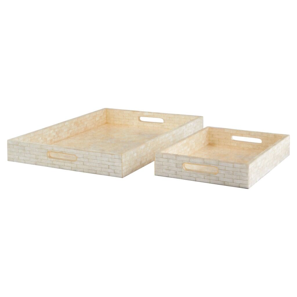 Cyan Design 11680 Triton Rectangle Tray - Small Pear Decorative Serving Tray for Dining, Bathroom, or Vanity Organizer | Elegant Home Decor Accessory