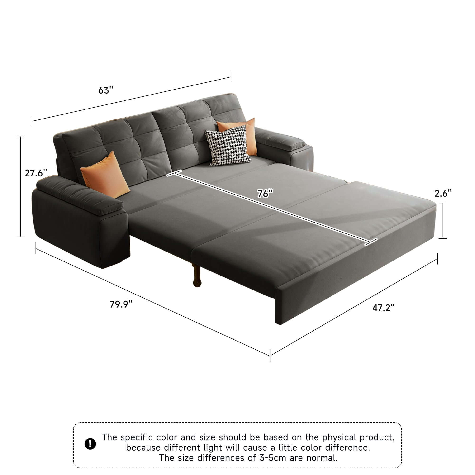 Modern Convertible Sleeper Sofa Bed with Storage Pull Out - Space-Saving Multi-Functional Furniture for Small Apartments, Guest Rooms & Home Offices | Perfect for Overnight Guests, Lounging & Compact Living