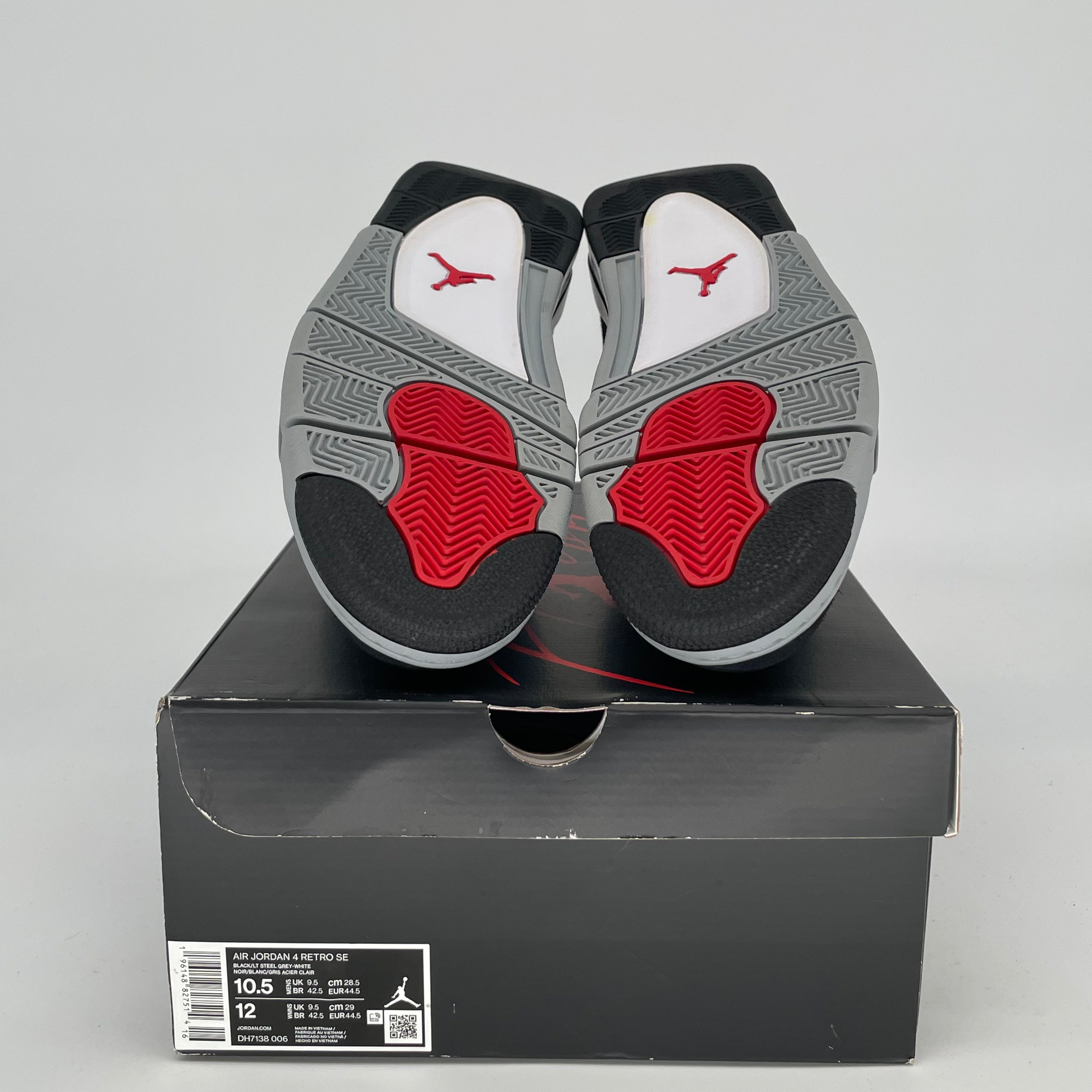 AIR JORDAN 4 Black Canvas Men's Sneakers - Size 10.5/12W (DH7138-006) - Retro Basketball Shoes for Streetwear & Casual Outfits
