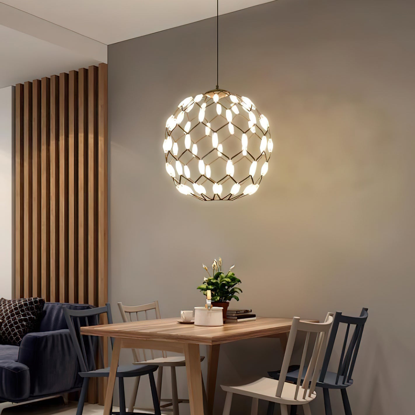 Modern Light Basket Pendant Lamp - Handwoven Rattan Hanging Light Fixture for Dining Room, Kitchen Island & Bedroom Decor | Boho Chic Ceiling Lighting