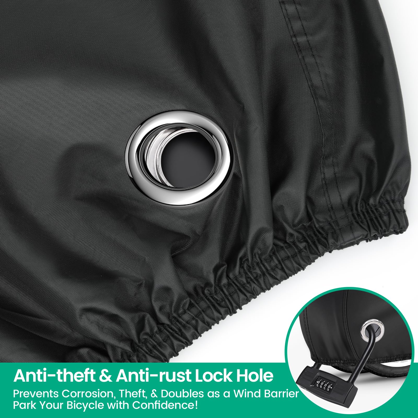 Ohuhu Waterproof Bike Cover - Heavy Duty 210T Outdoor Bicycle Cover for 1-2 Bikes, Windproof & UV Protection with Lock Hole & Storage Bag - Perfect for Mountain Bikes, Road Bikes, City Bikes & Beach Cruisers | Ideal for Garage Storage, Travel & Outdoor Protection