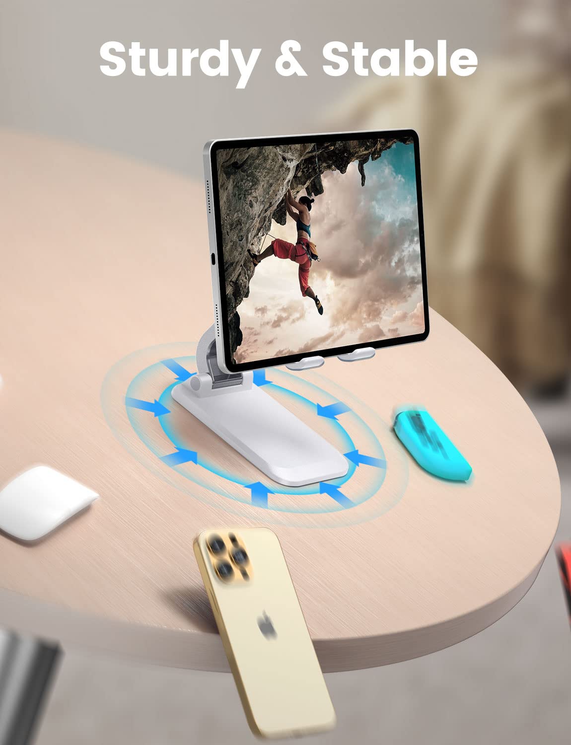 Adjustable Phone Stand for Desk - Universal Phone Holder for iPhone, iPad & Tablets 4