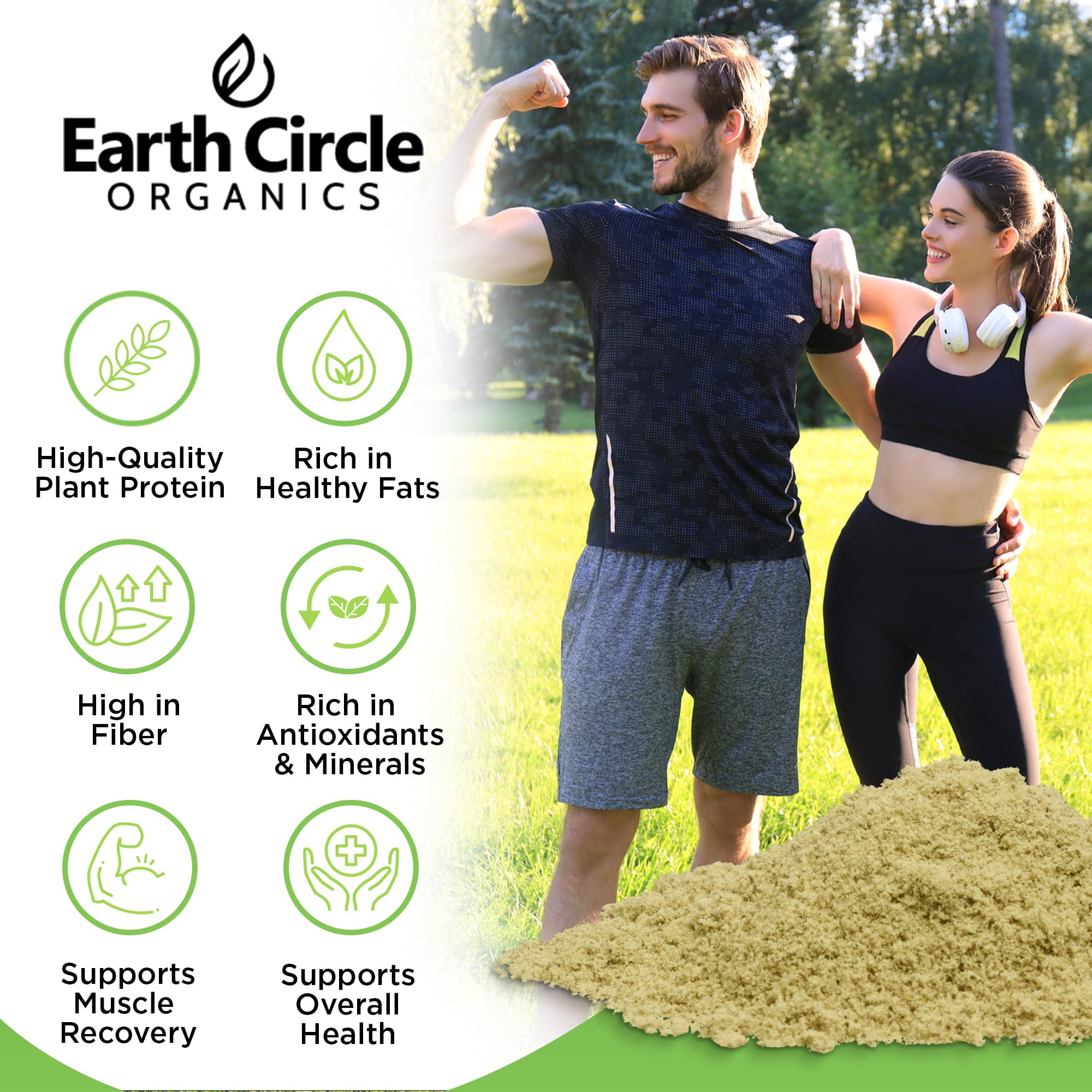 Organic Hemp Protein Powder - 100% Gluten Free, Vegan & Plant Based Protein Supplement - Lab Tested for Purity - Keto Friendly, Meal Replacement & Workout Recovery (8oz, Pack of 3) - Perfect for Smoothies, Baking & Post-Workout Shakes