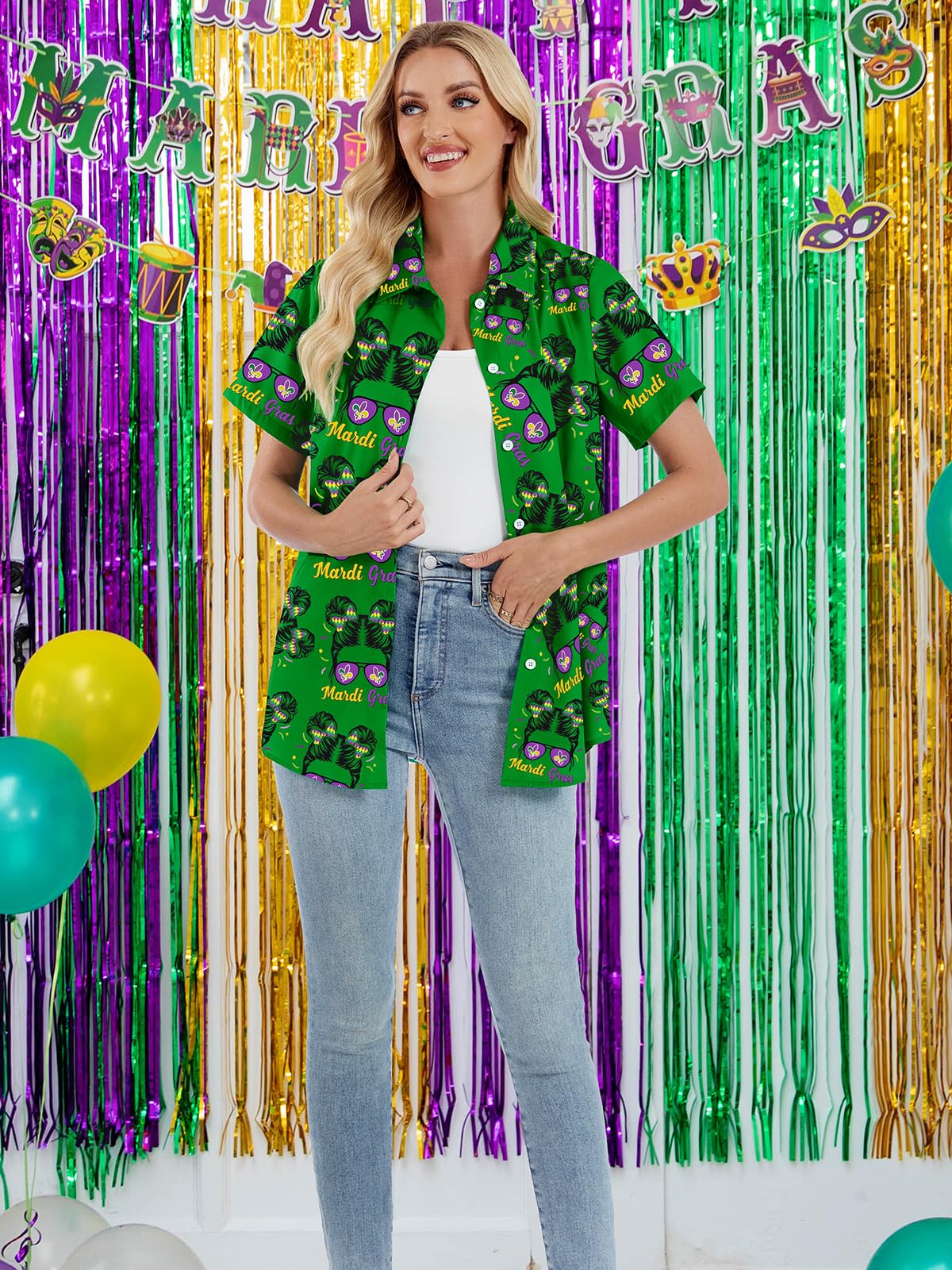 Women's Mardi Gras Shirts with Carnival Masks - Party & Festive Wear